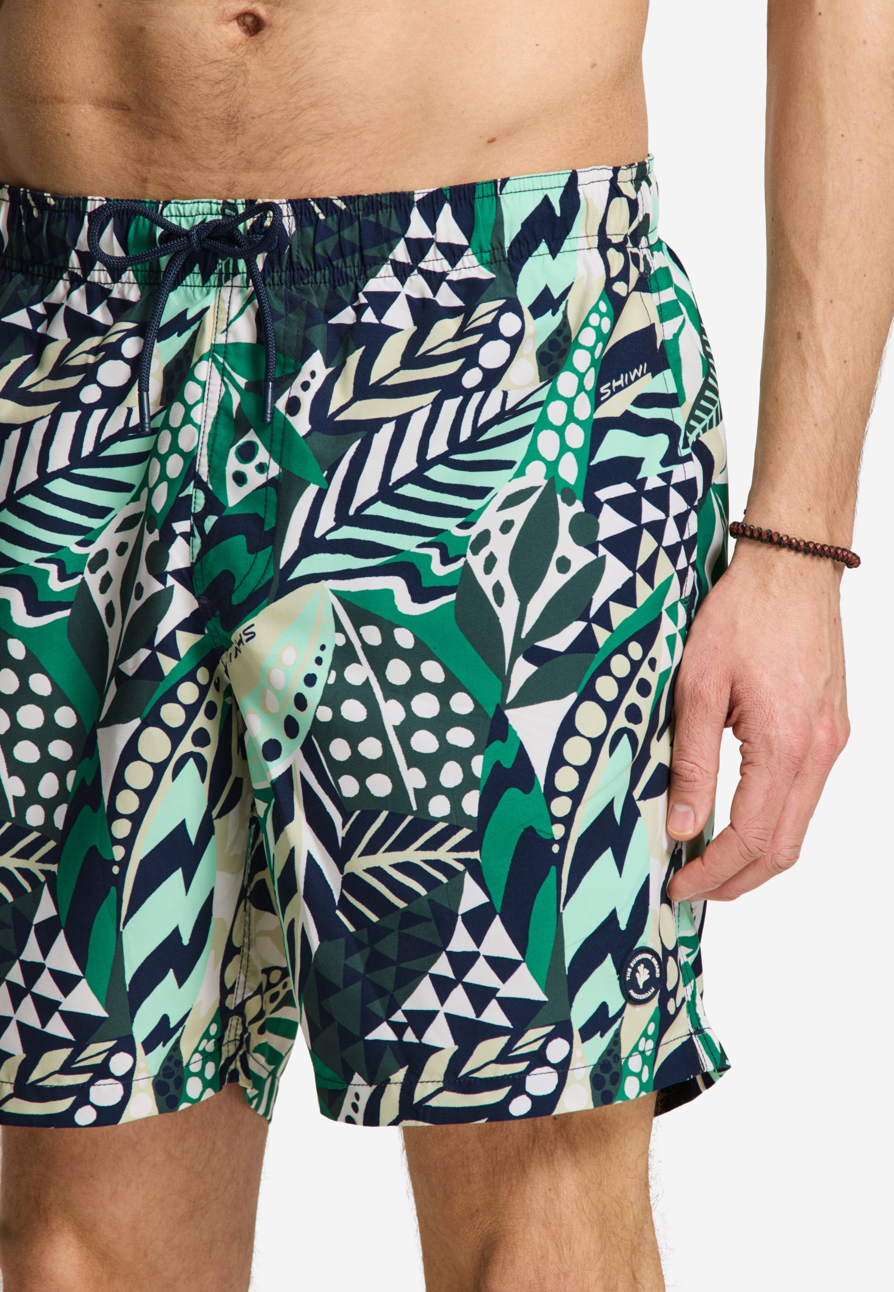 MIKE swim shorts geo leaves | green