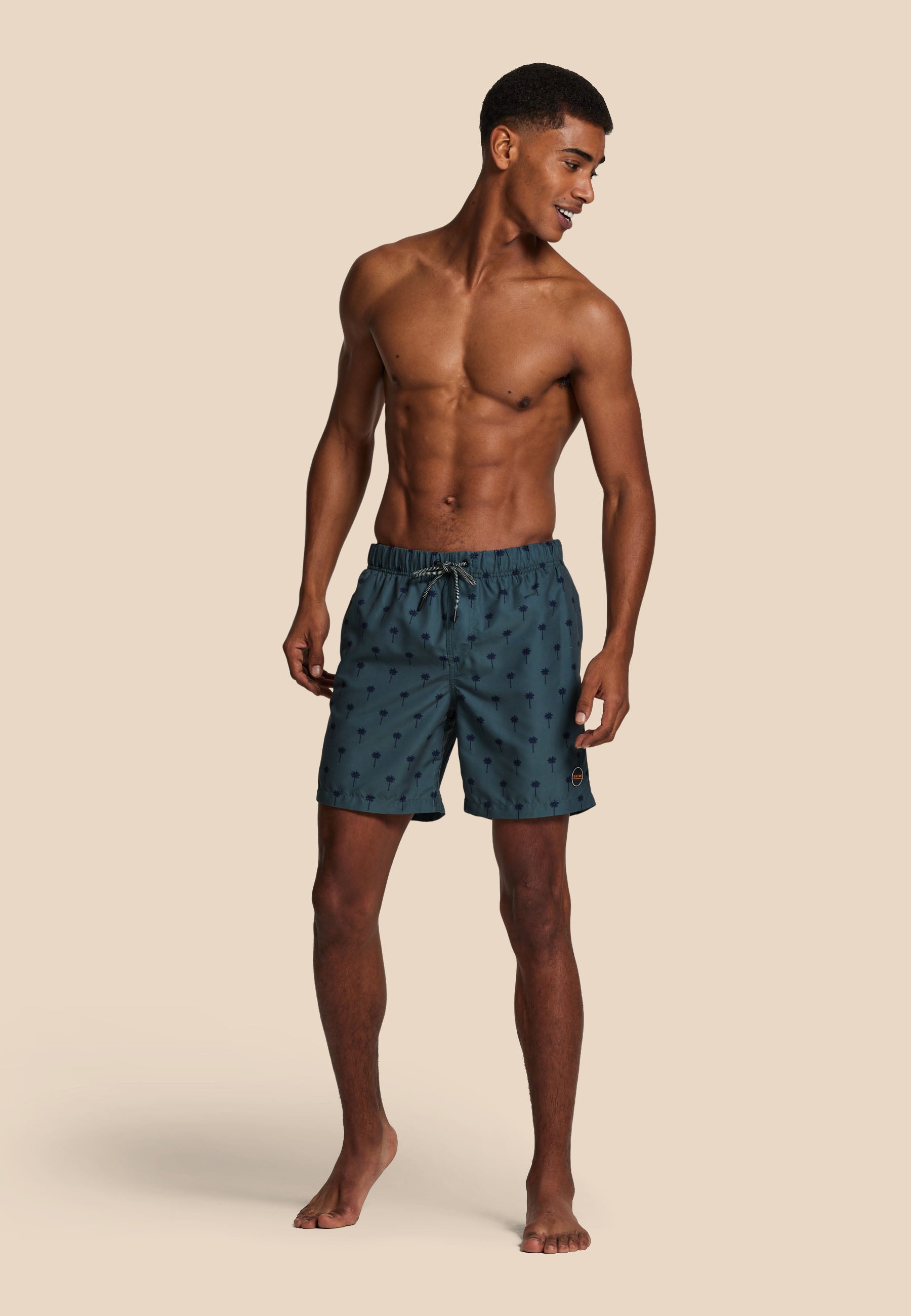 MIKE swim shorts scratched shiwi palm | smokey green