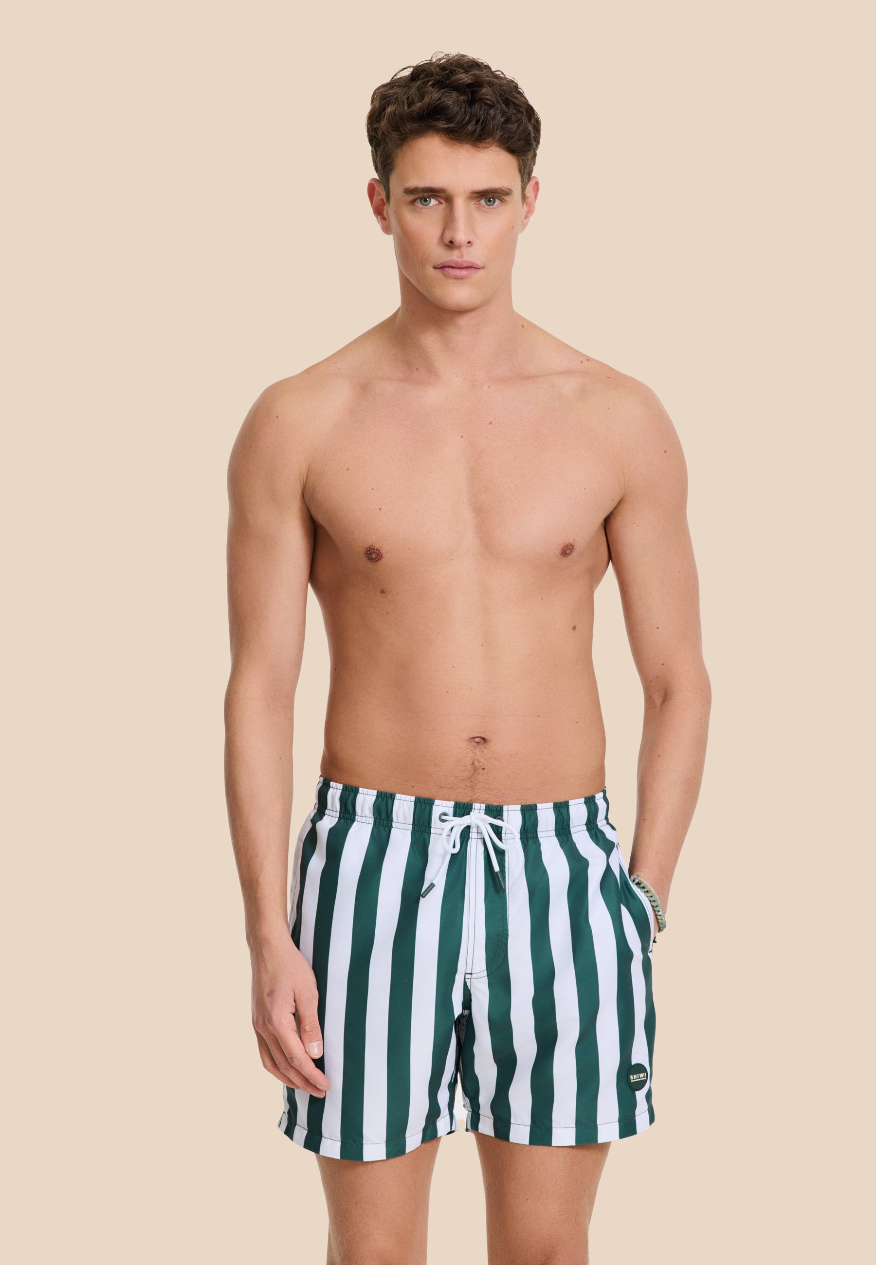 MAC swim shorts broad stripe | green leaf