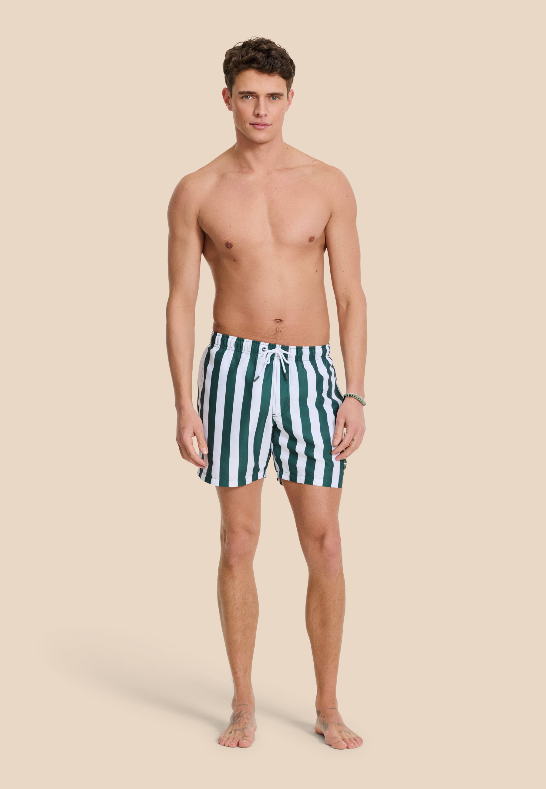 MAC swim shorts broad stripe | green leaf