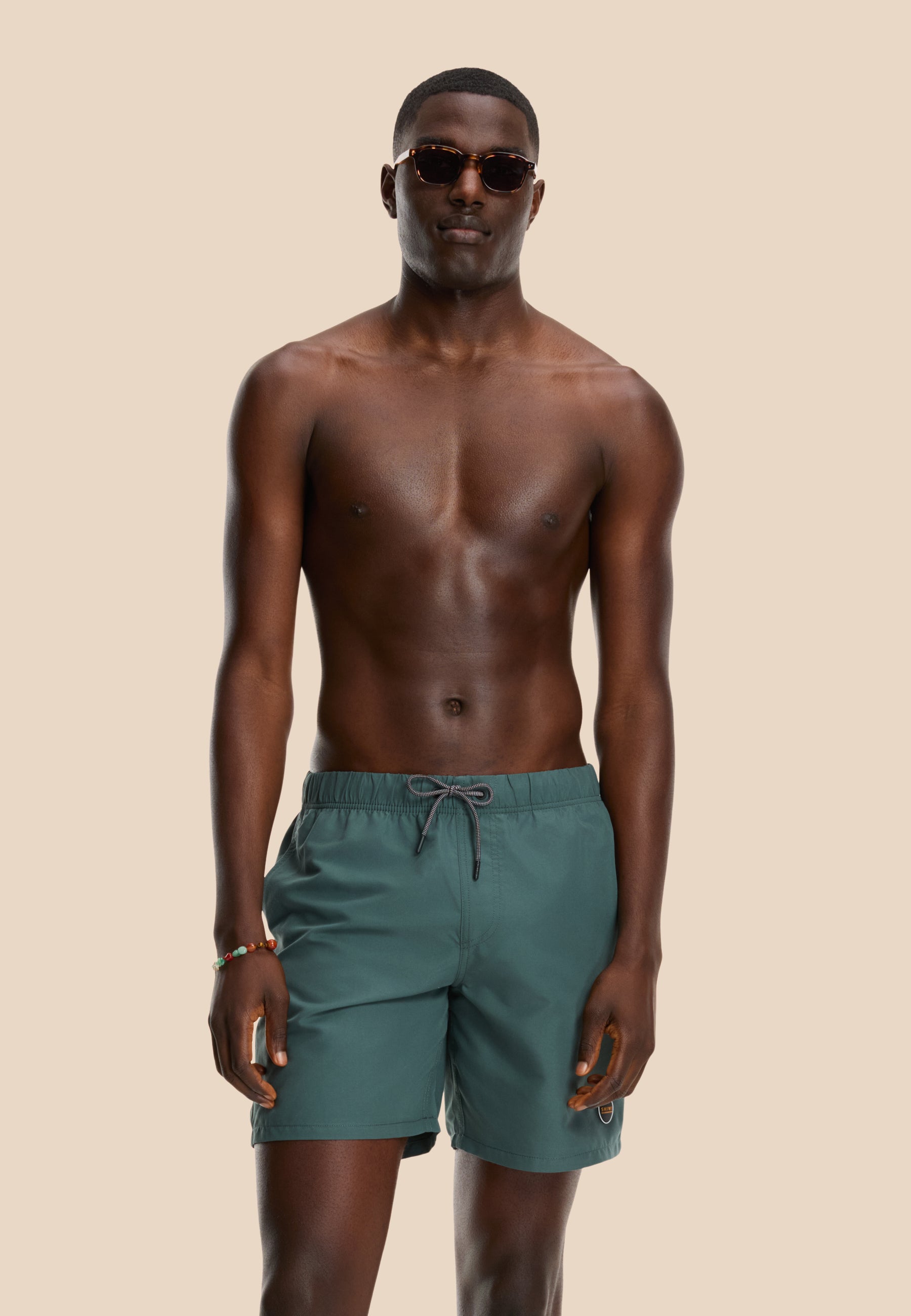 MIKE swim shorts solid | smokey green