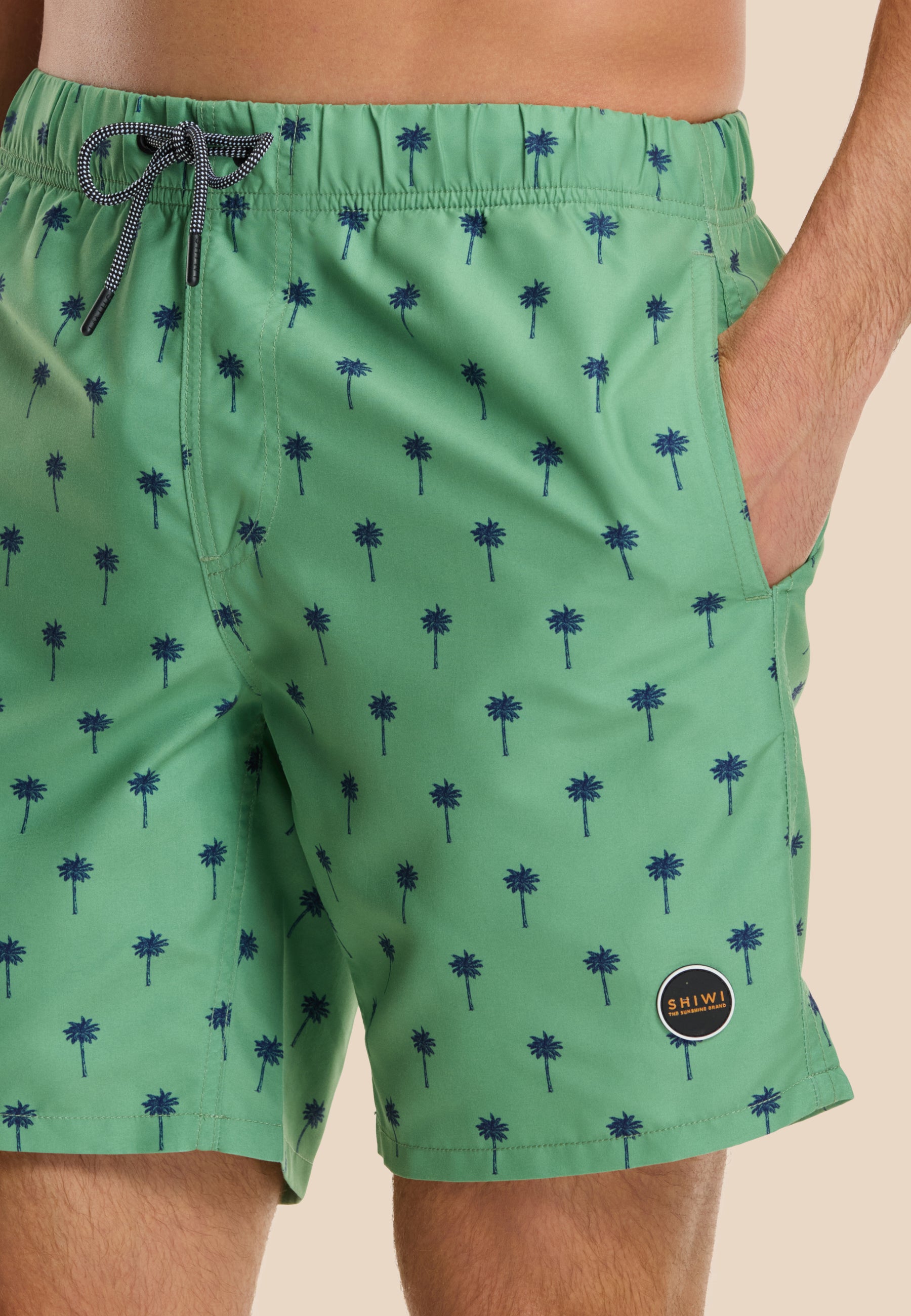 MIKE zwembroek scratched shiwi palm | sage green