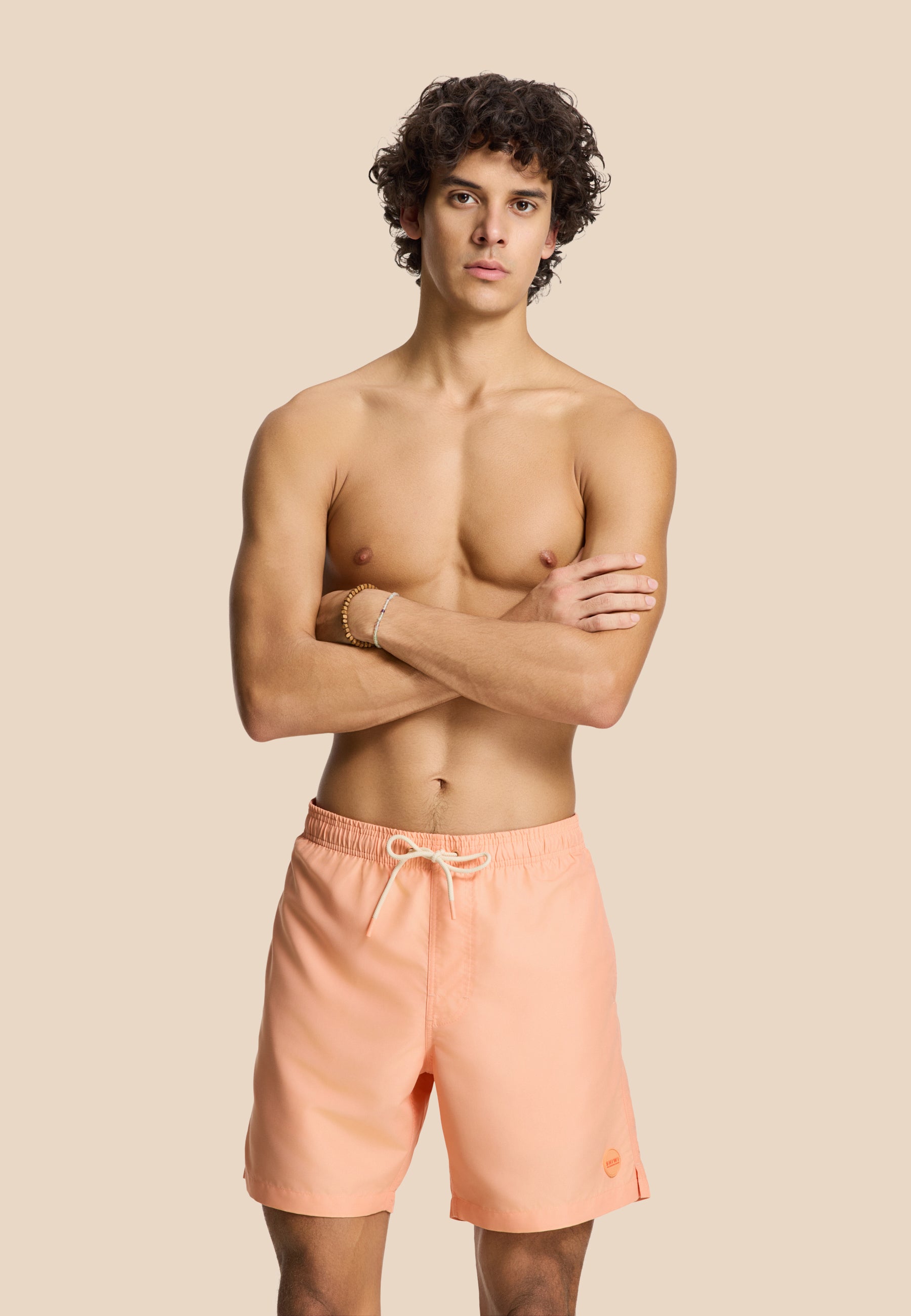 MIKE swim shorts solid | orange sun