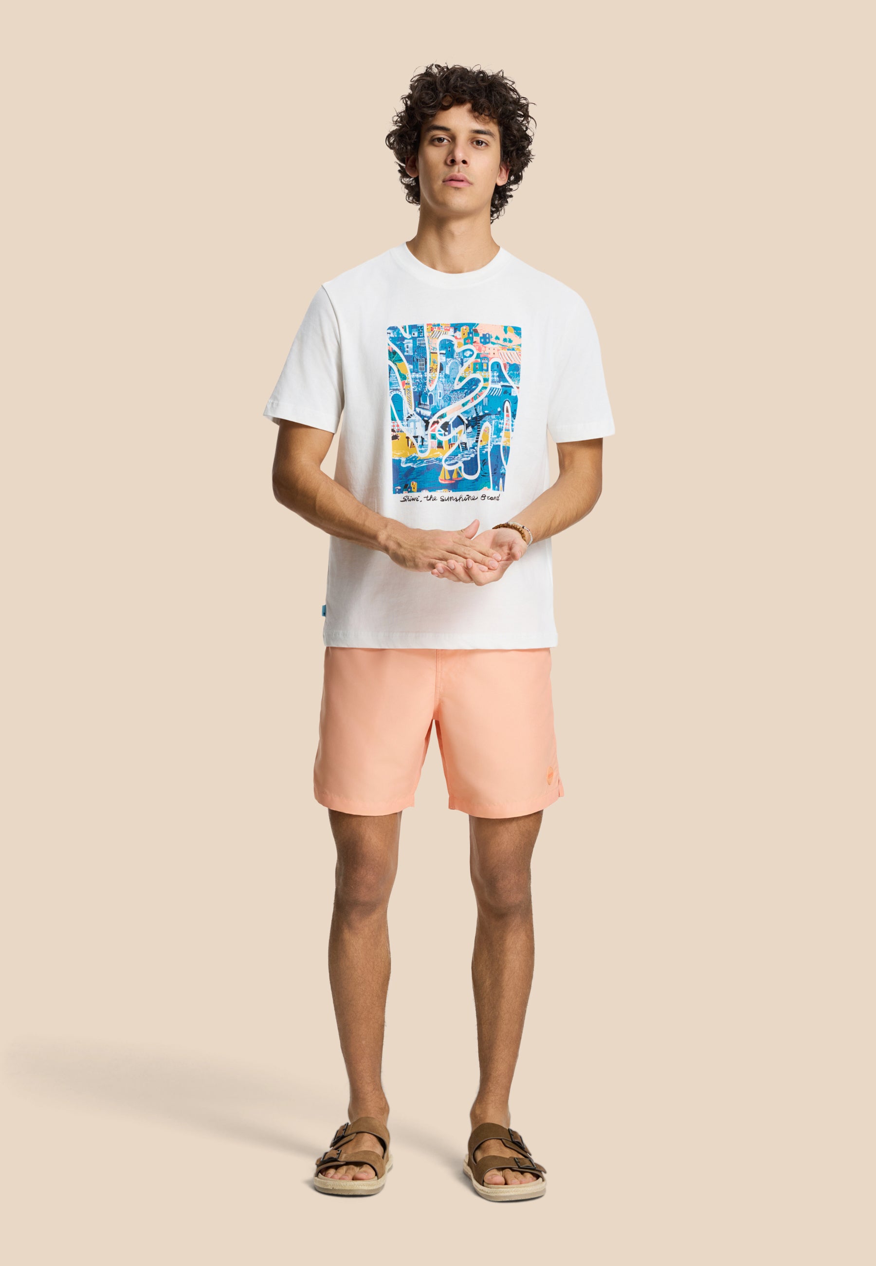 MIKE swim shorts solid | orange sun