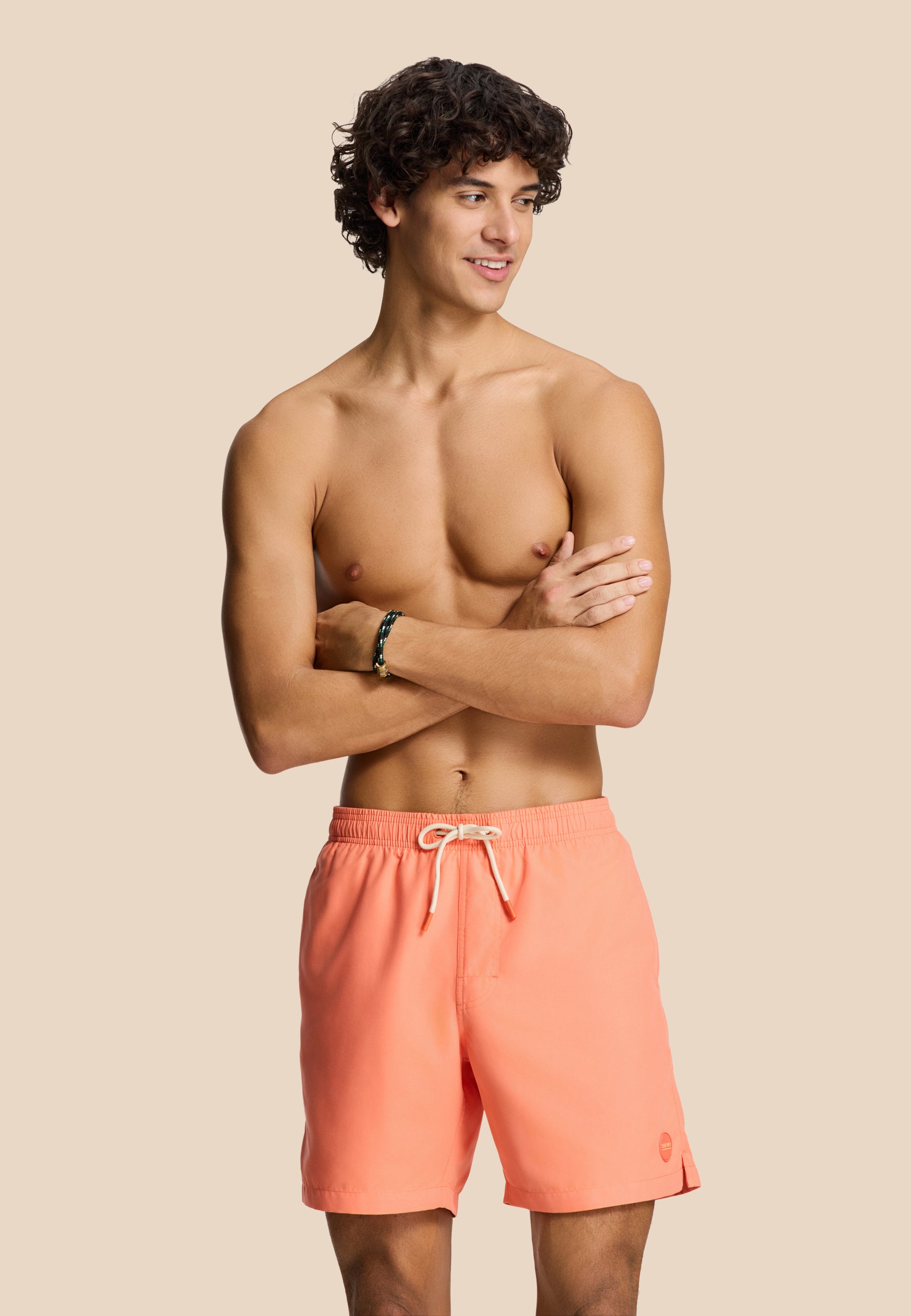 MIKE swim shorts solid | orange coral
