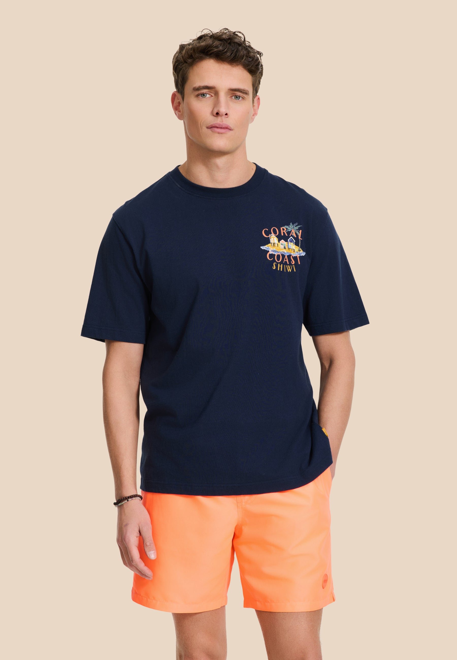 MIKE swim shorts solid | orange neon