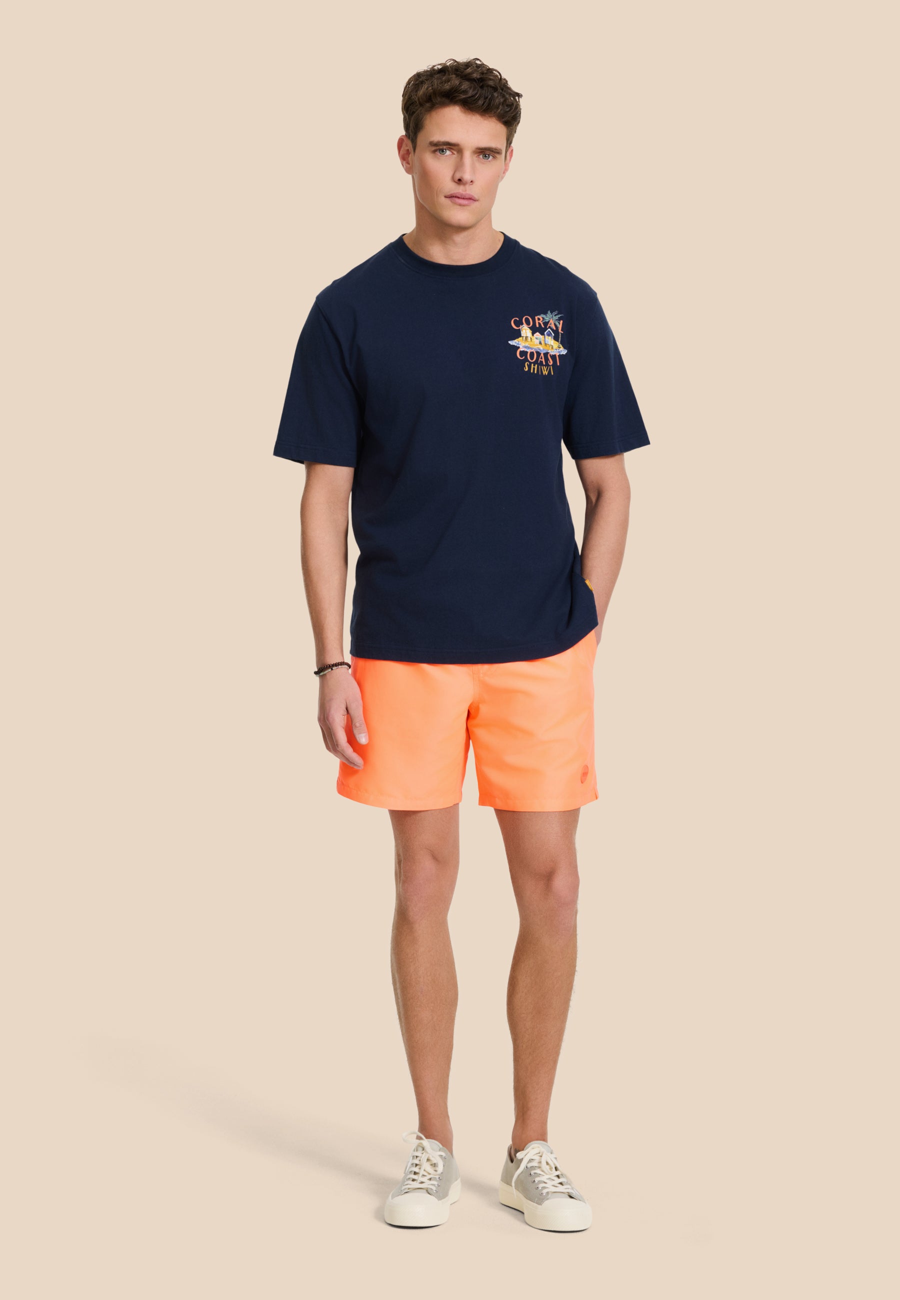 MIKE swim shorts solid | orange neon