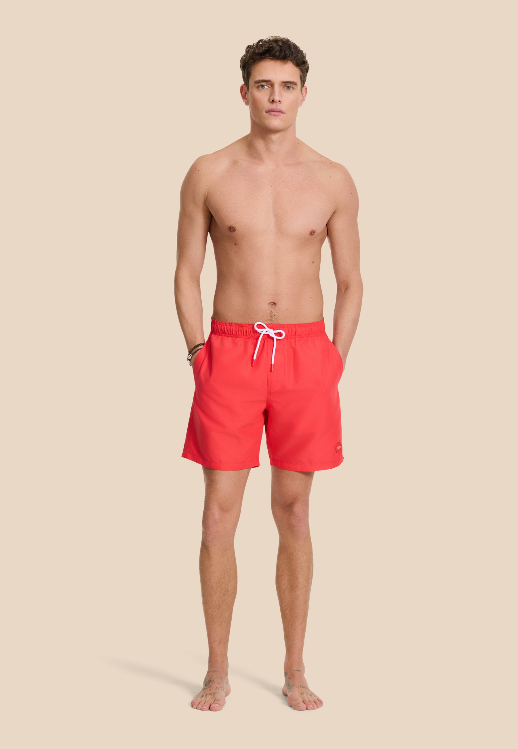 MIKE swim shorts solid | red hibiscus