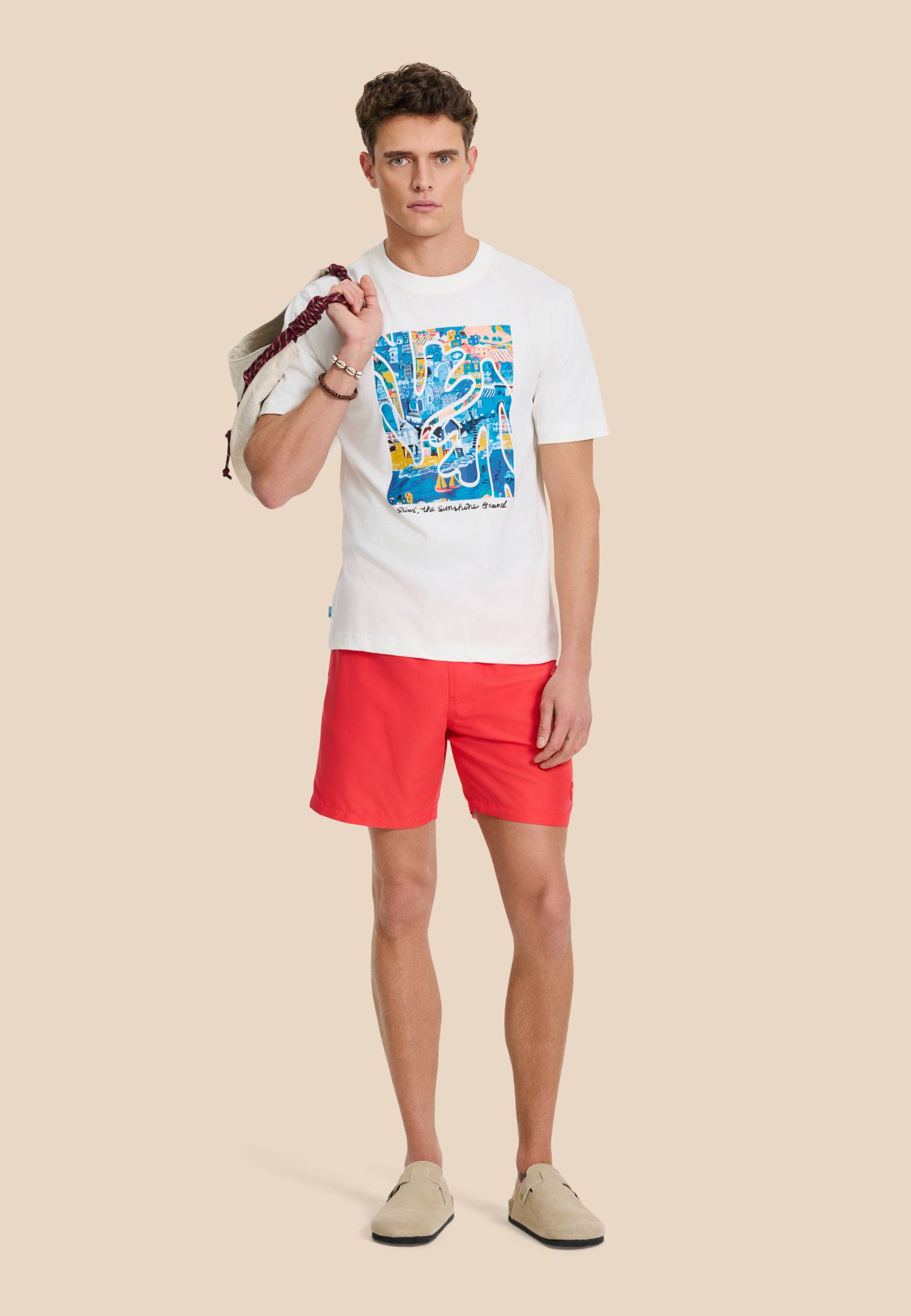 MIKE swim shorts solid | red hibiscus