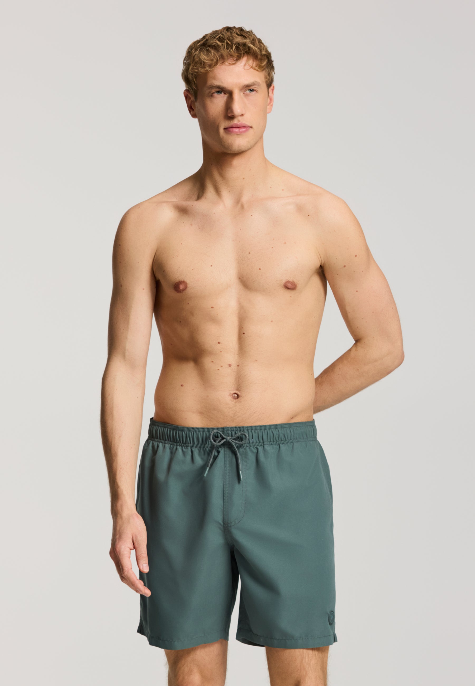 MIKE swim shorts solid | green smokey - Shiwi