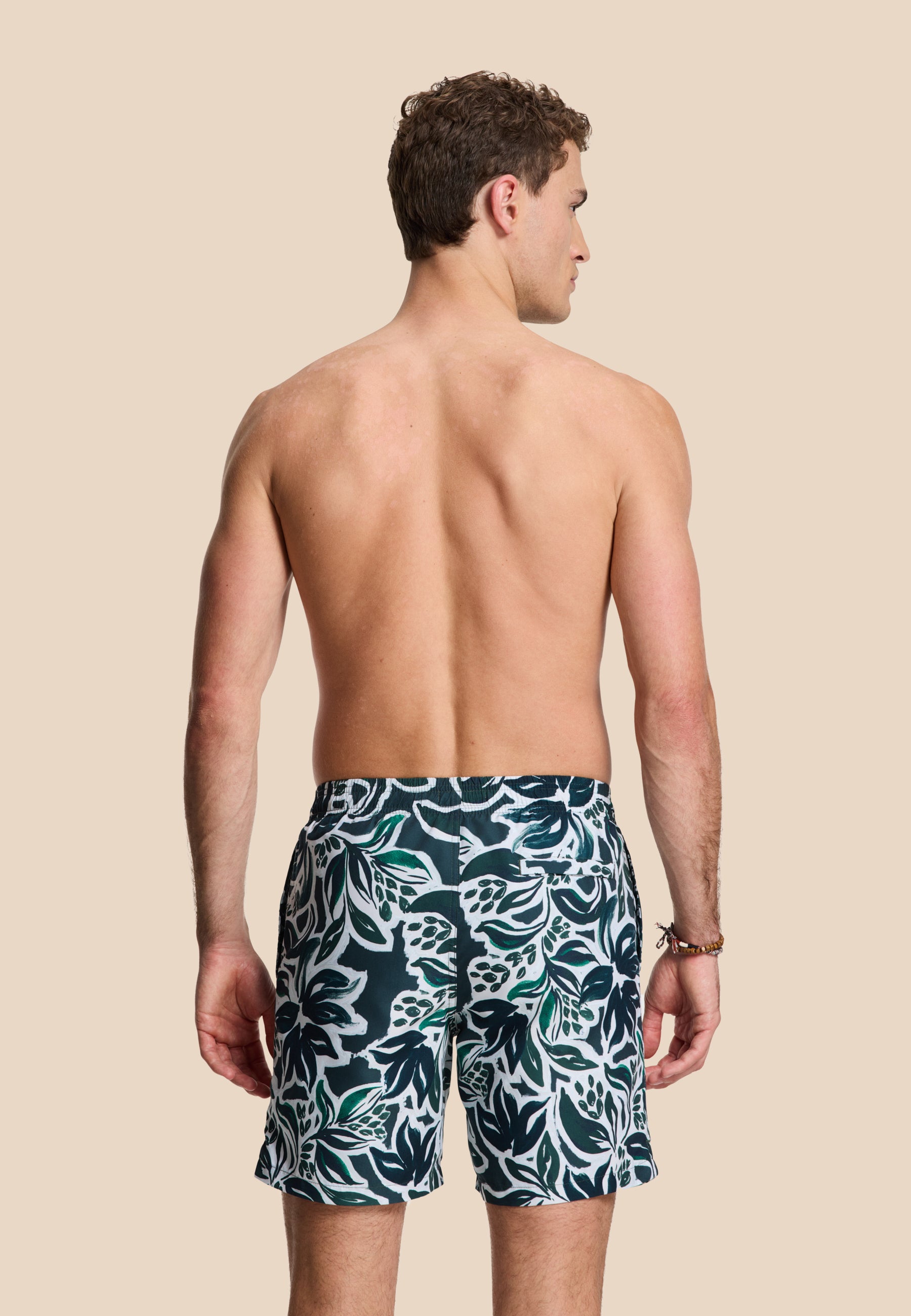 MIKE swim shorts floral leafs | green leaves