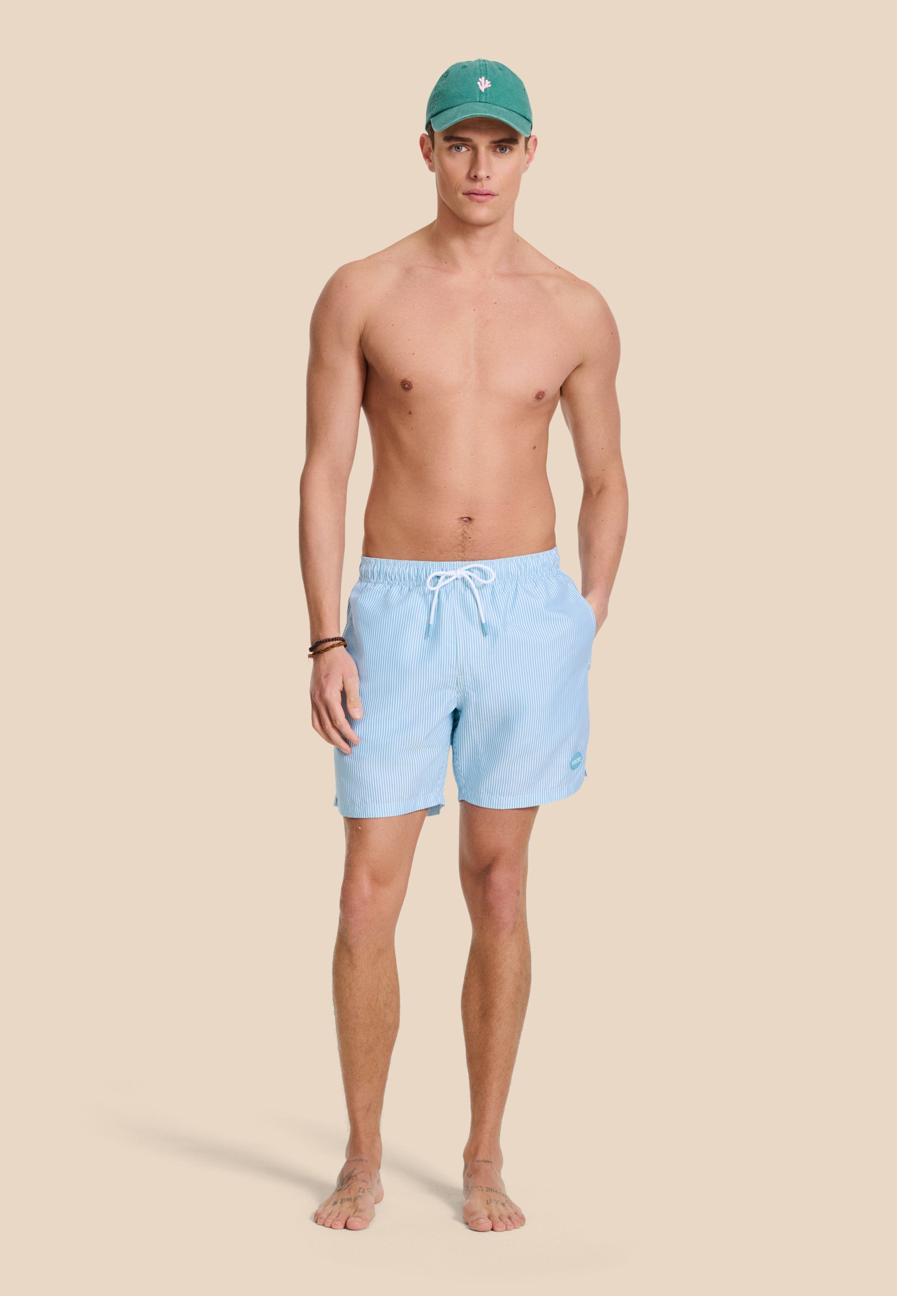 MIKE swim shorts fine stripe | blue sky