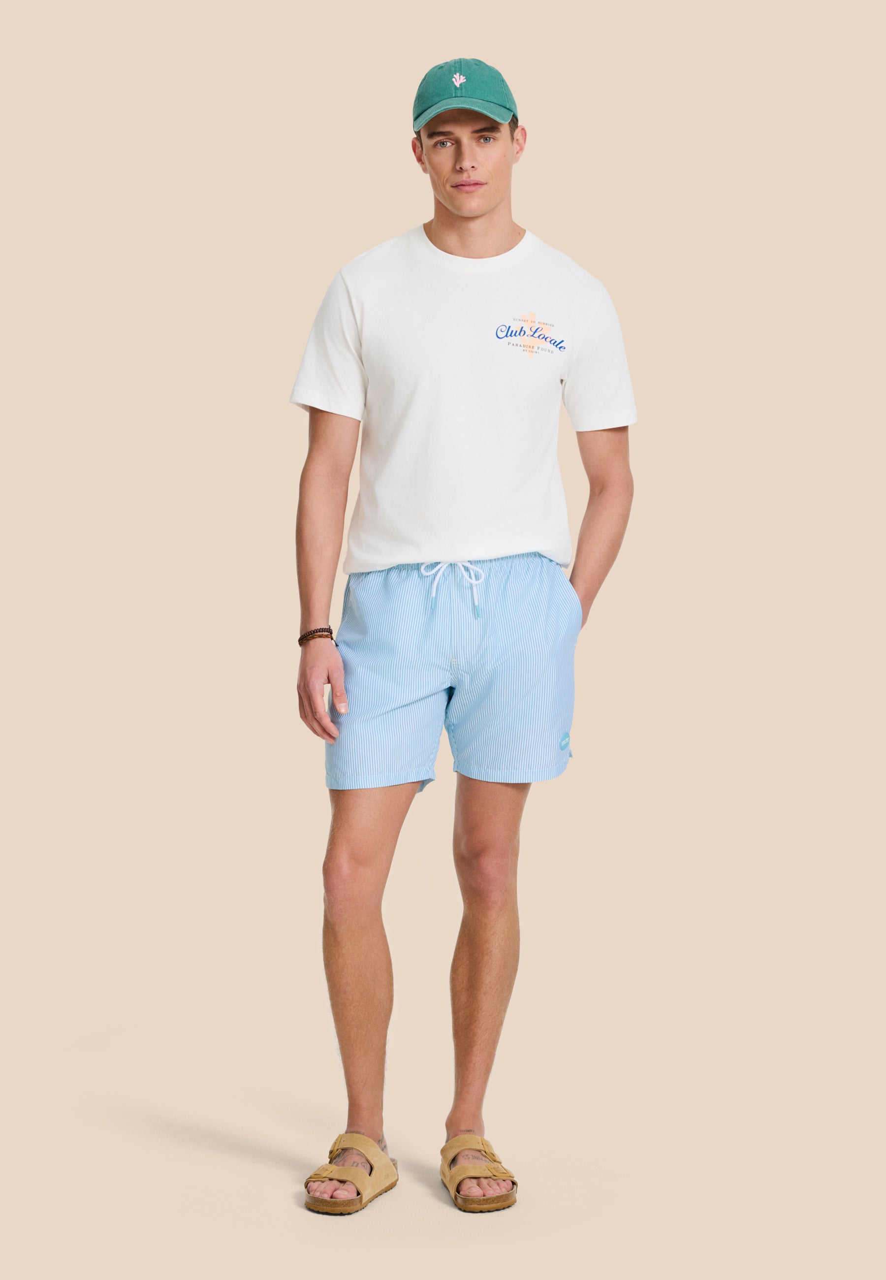 MIKE swim shorts fine stripe | blue sky