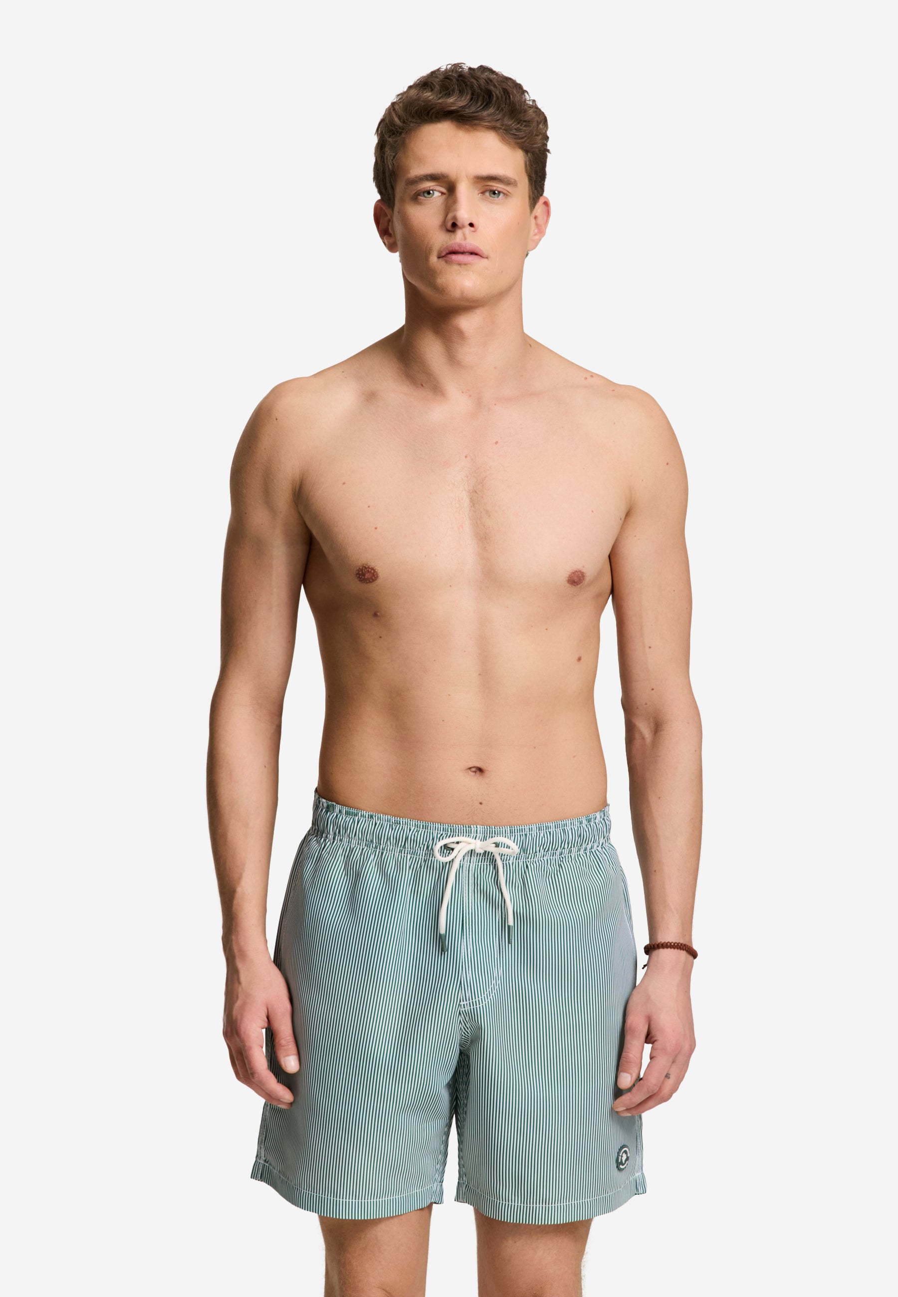 MIKE zwembroek fine stipe | green leaf