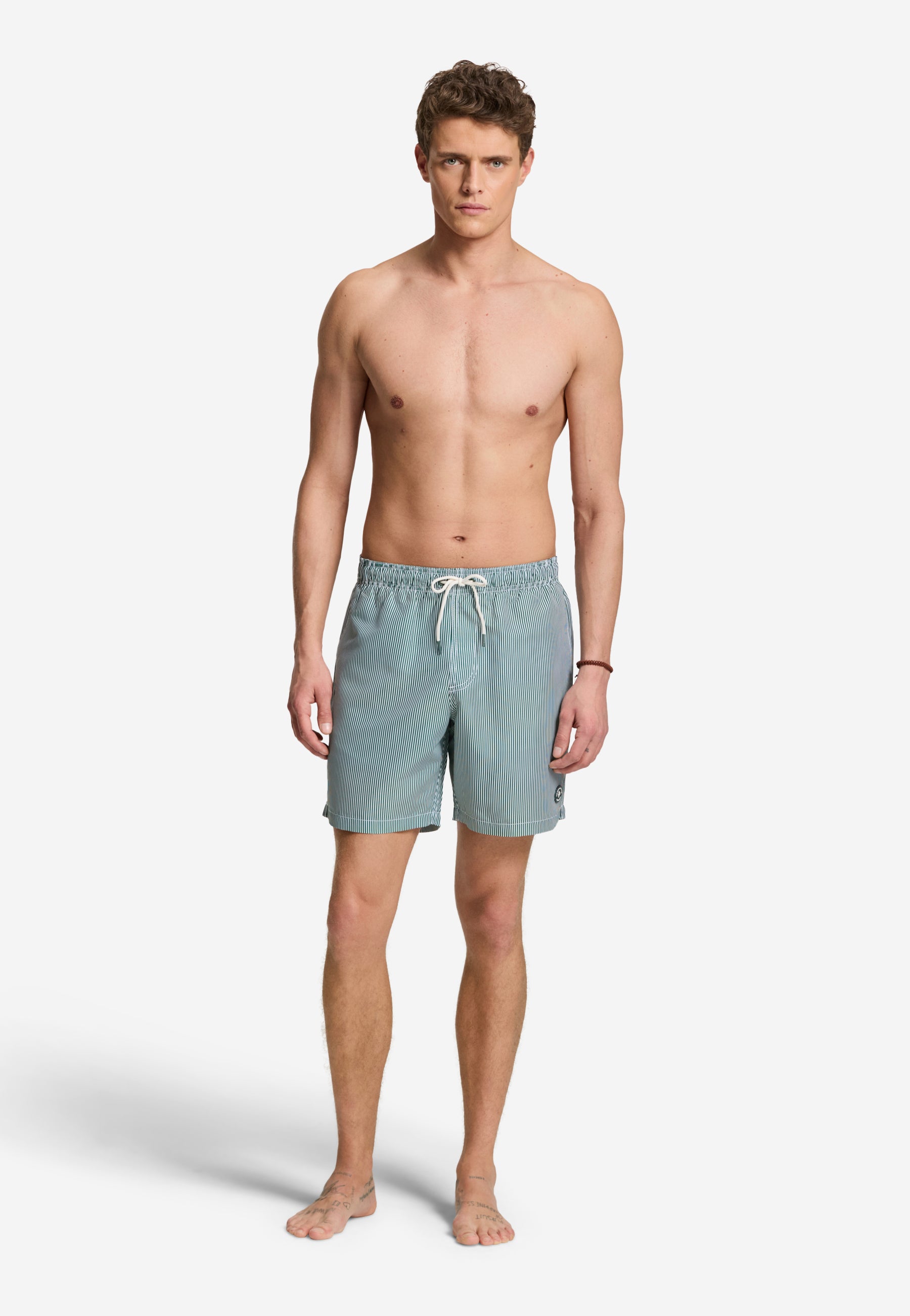 MIKE zwembroek fine stipe | green leaf