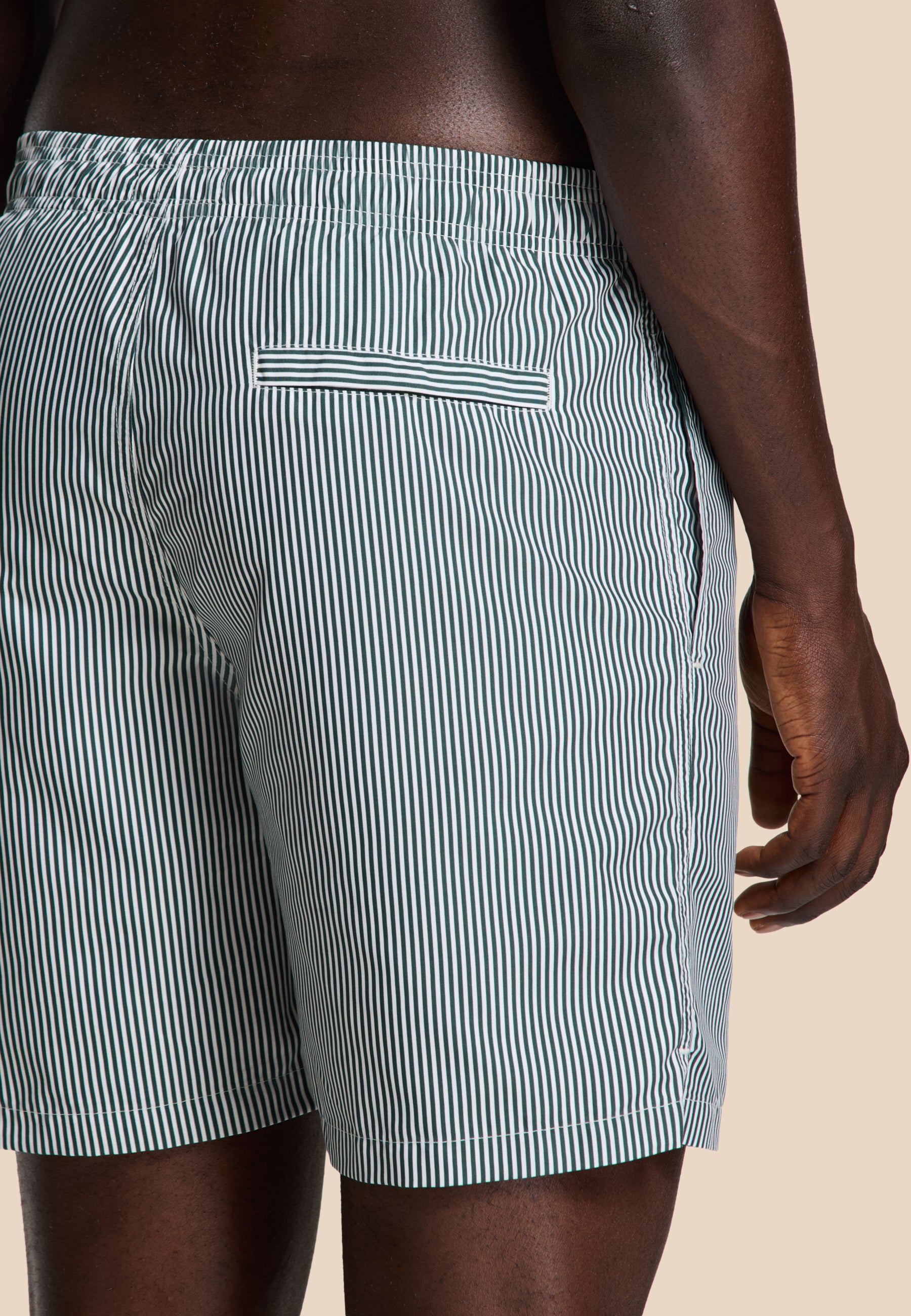 MIKE swim shorts fine stripe | green leaf