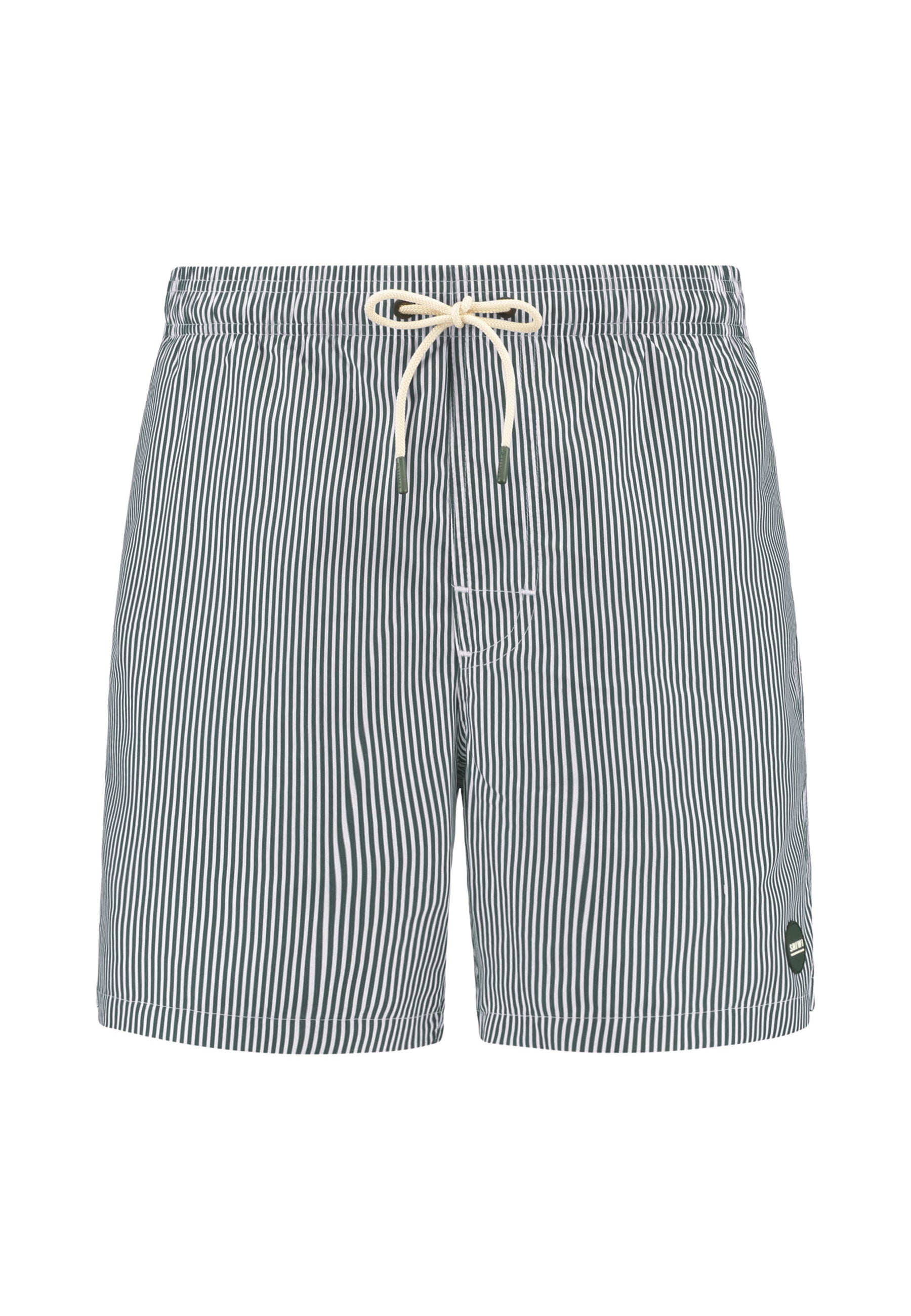 MIKE swim shorts fine stripe | green leaf