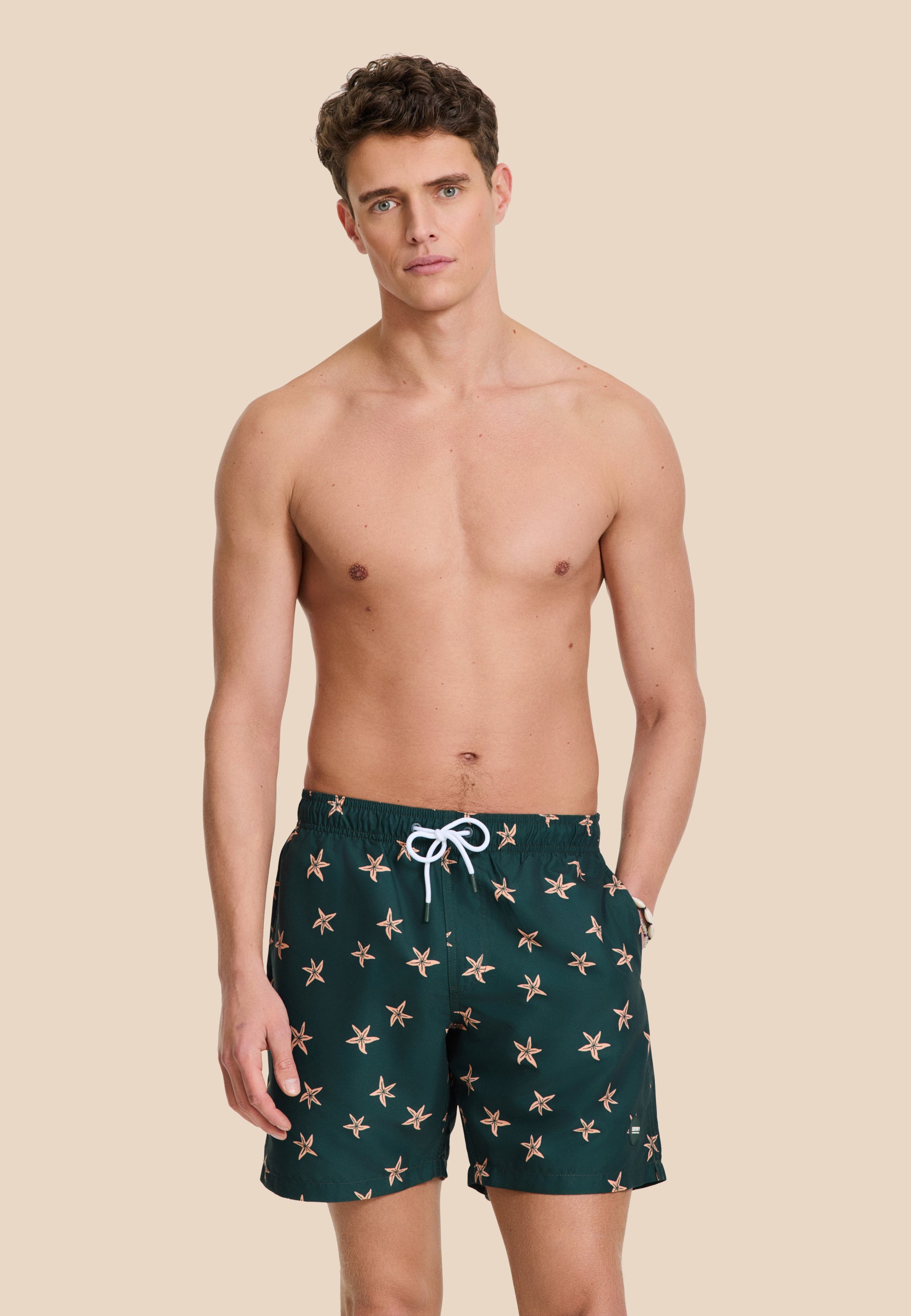 MIKE swim shorts starfishes | green leaf