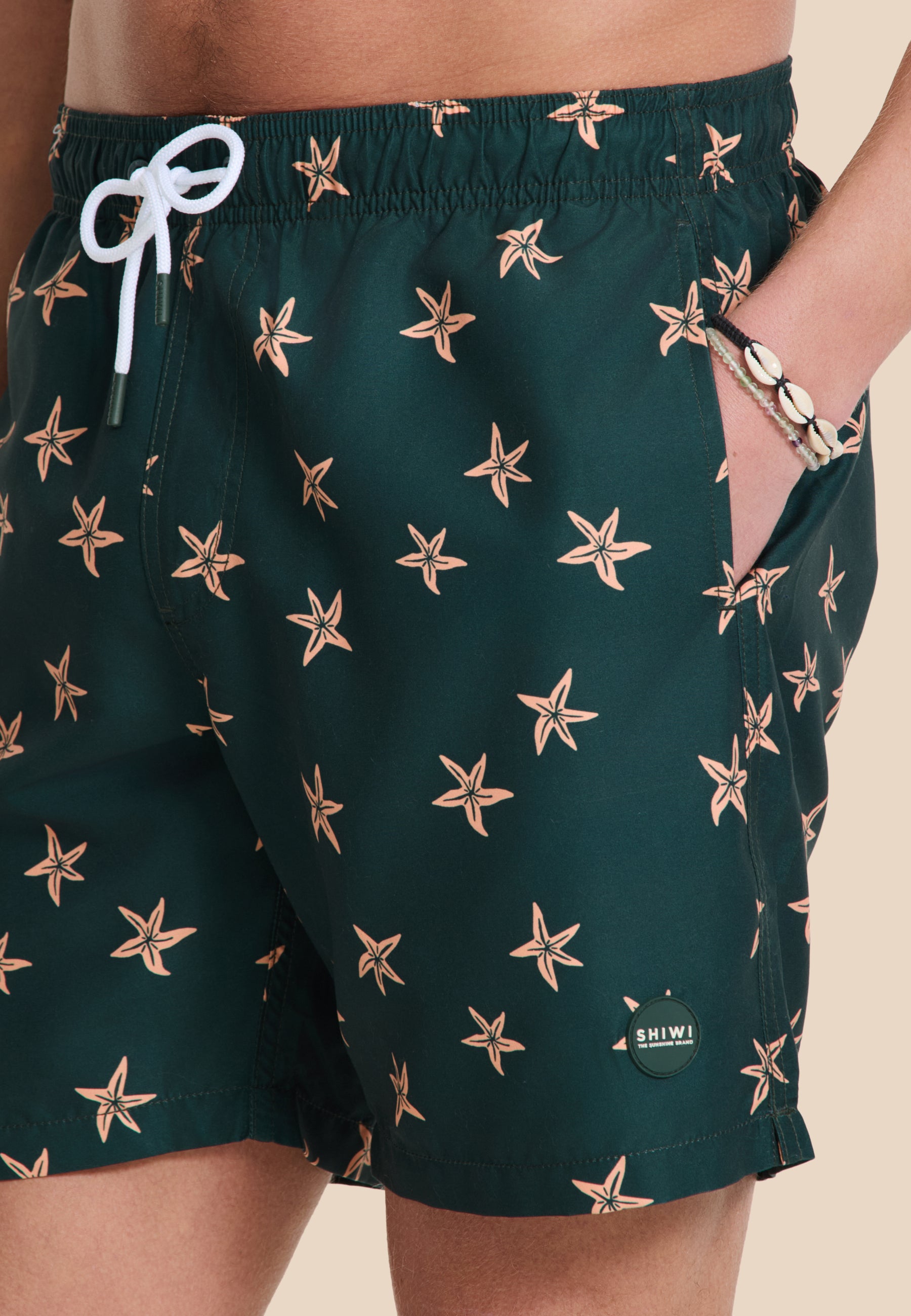 MIKE swim shorts starfishes | green leaf