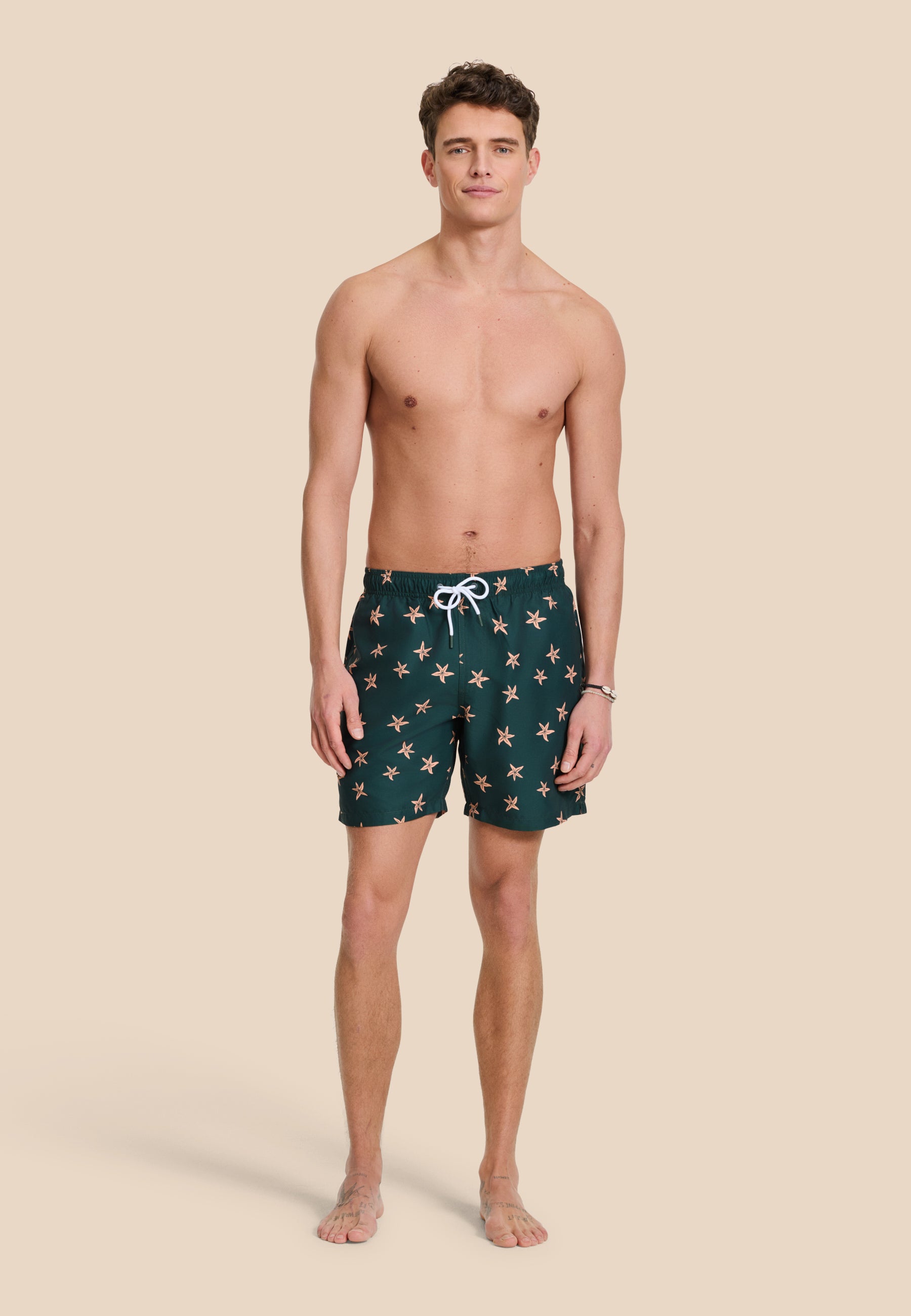 MIKE swim shorts starfishes | green leaf