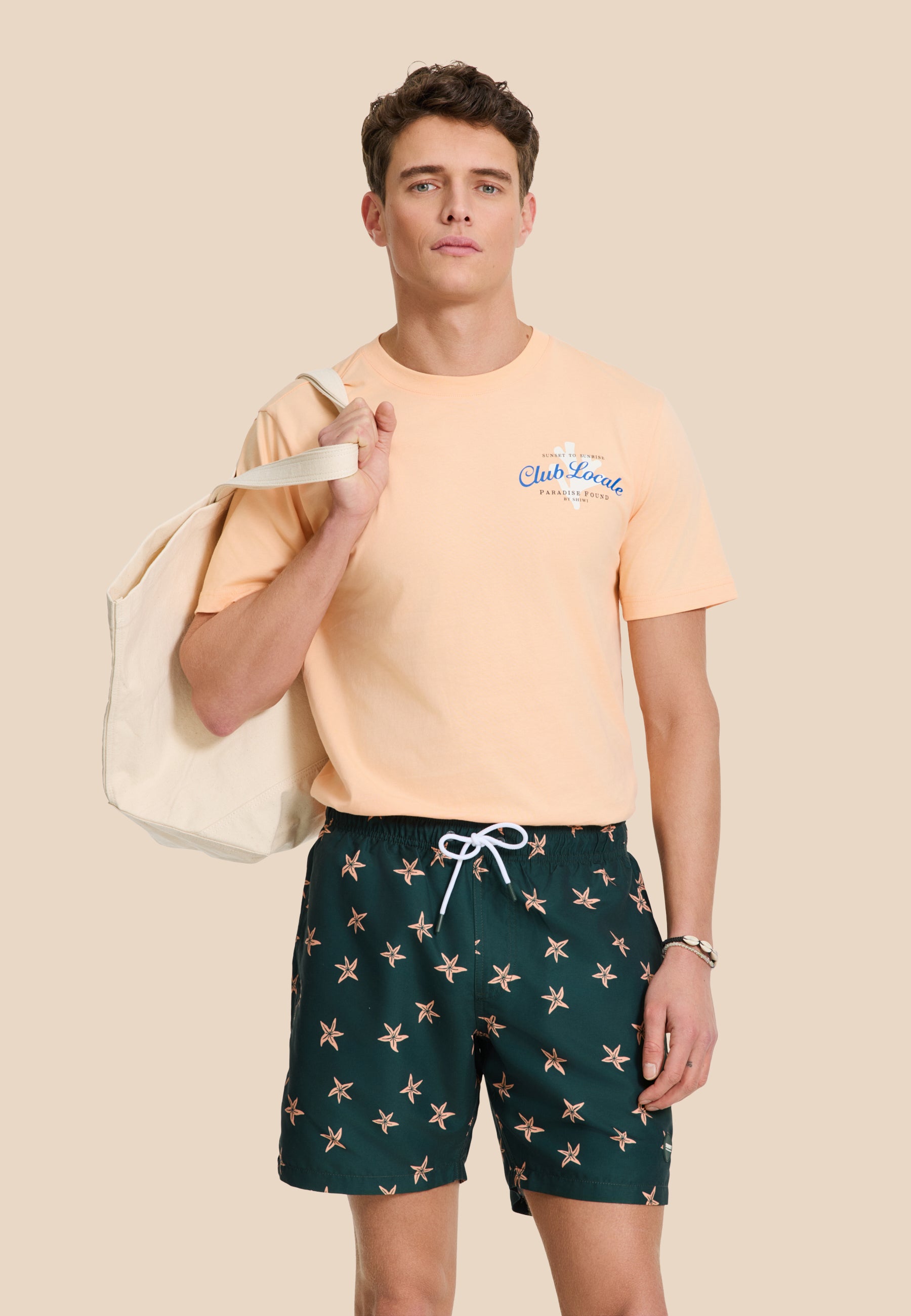 MIKE swim shorts starfishes | green leaf