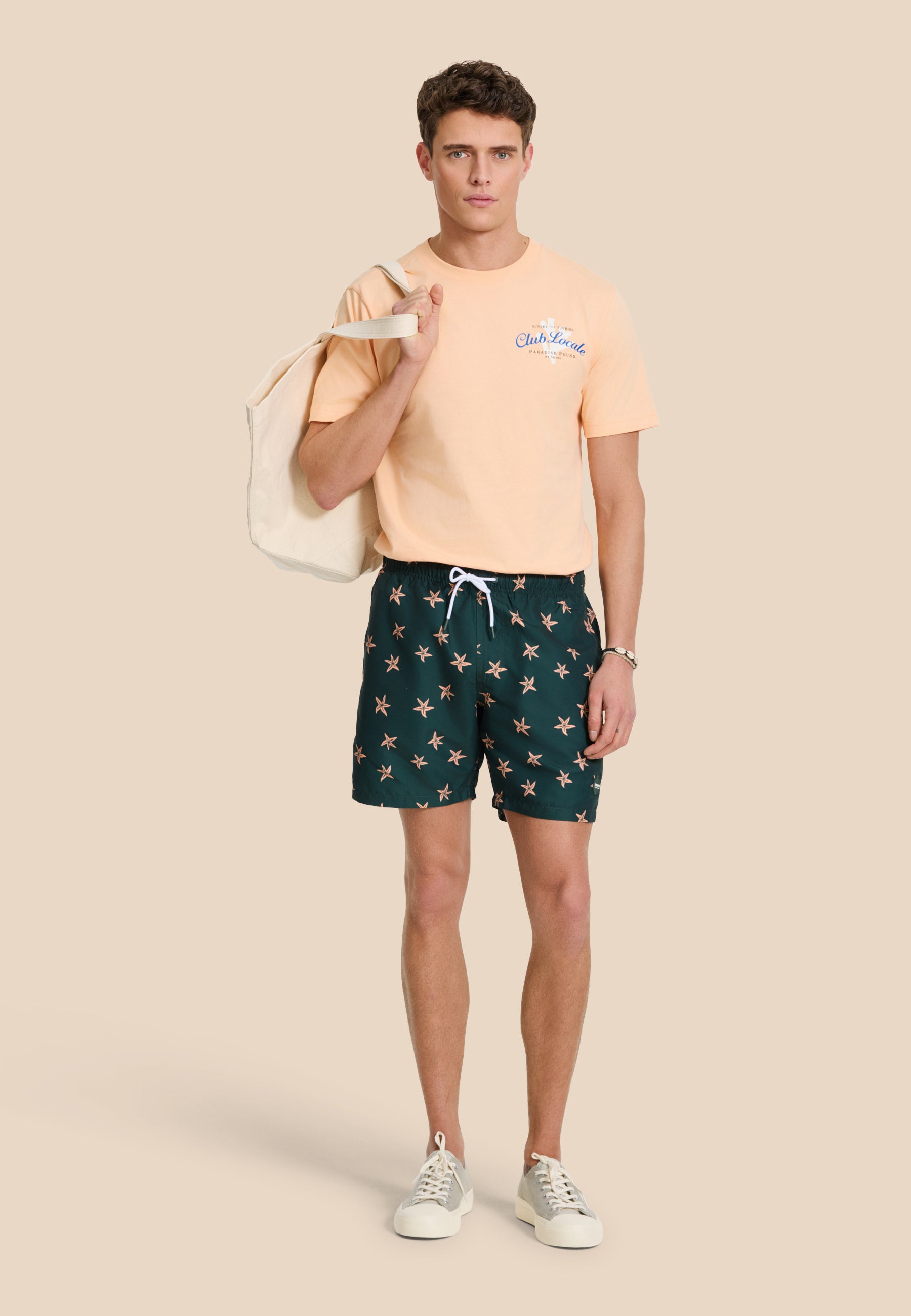 MIKE swim shorts starfishes | green leaf