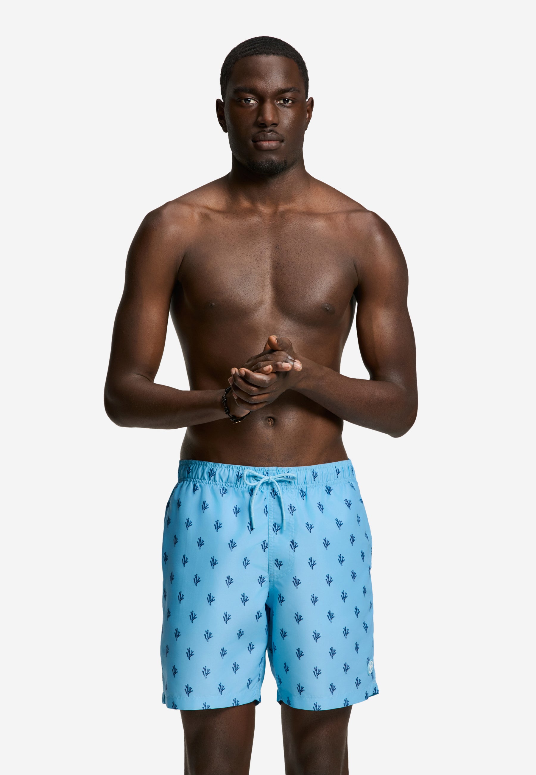 MIKE zwembroek sketched coral | blue sky