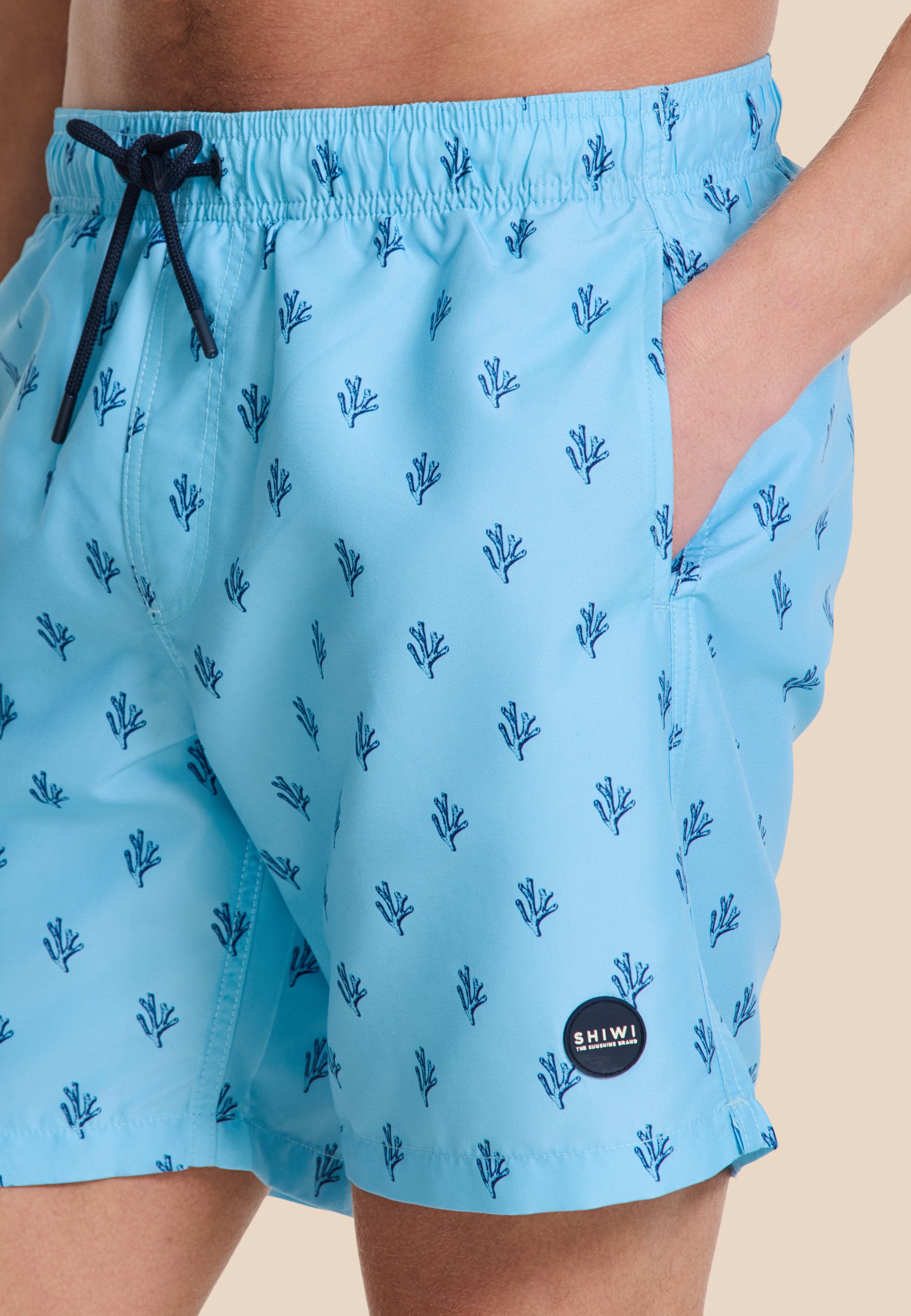 MIKE swim shorts sketched coral | blue sky