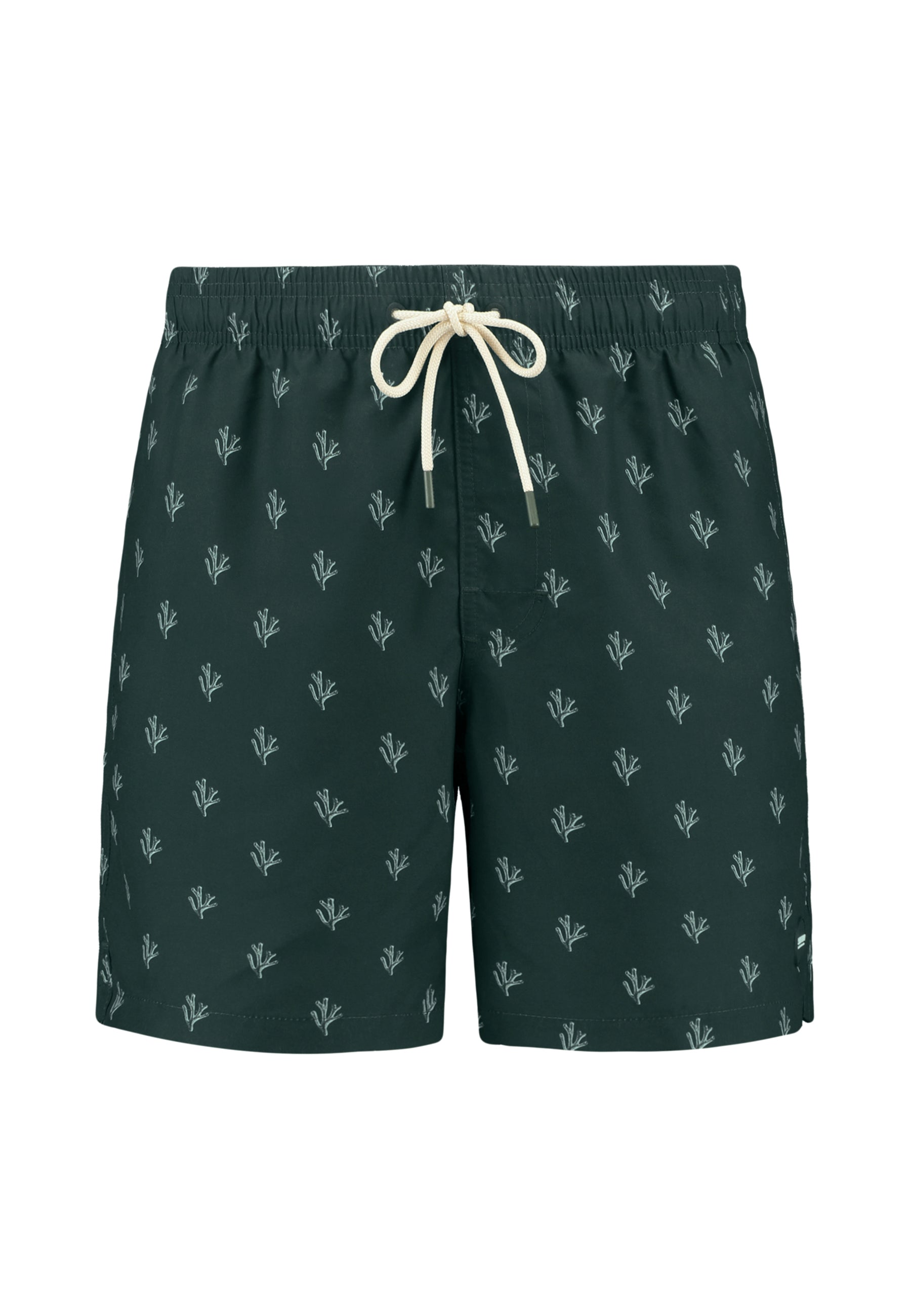 MIKE zwembroek sketched coral | green leaf