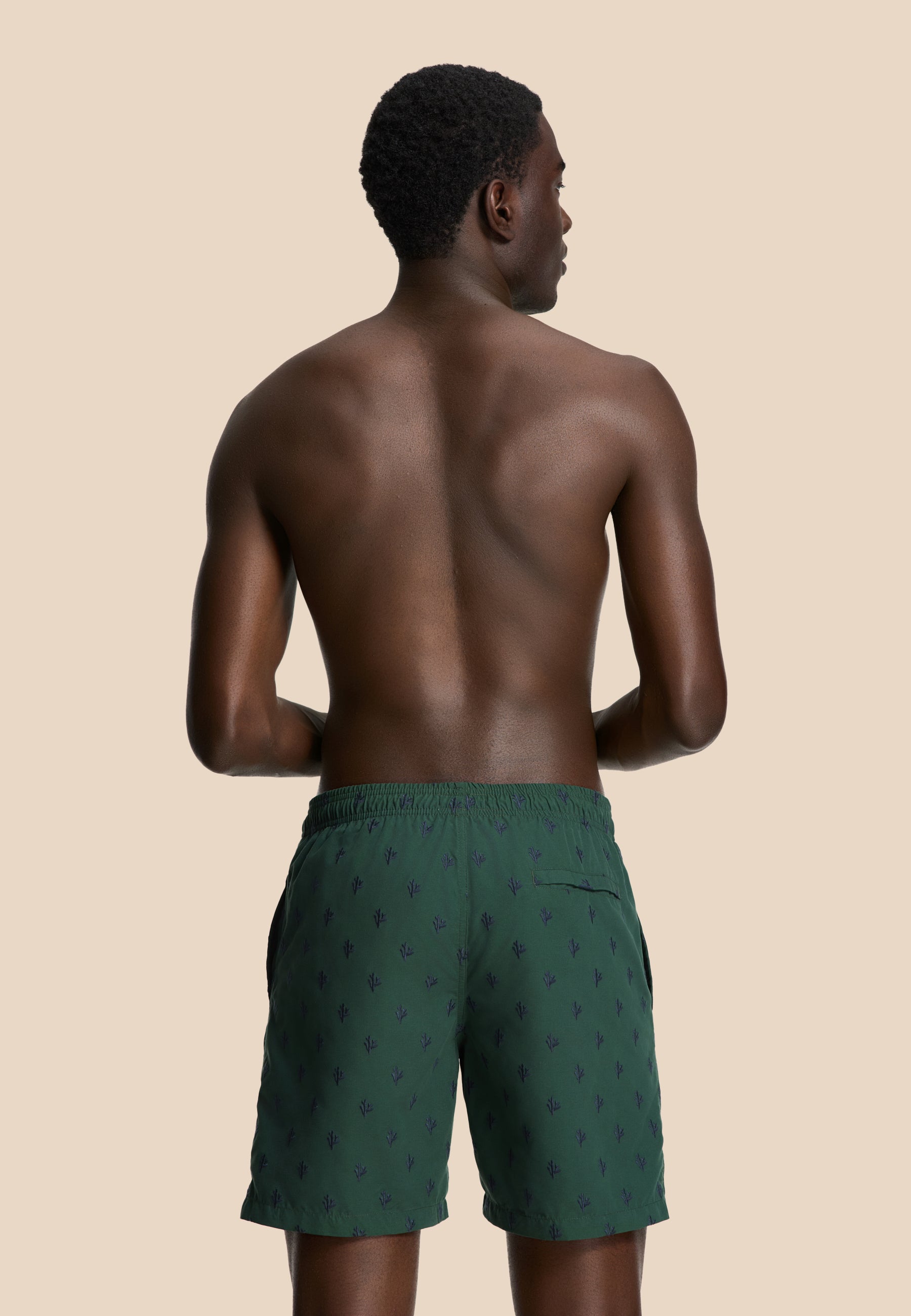 MIKE swim shorts coral embro | green leaf