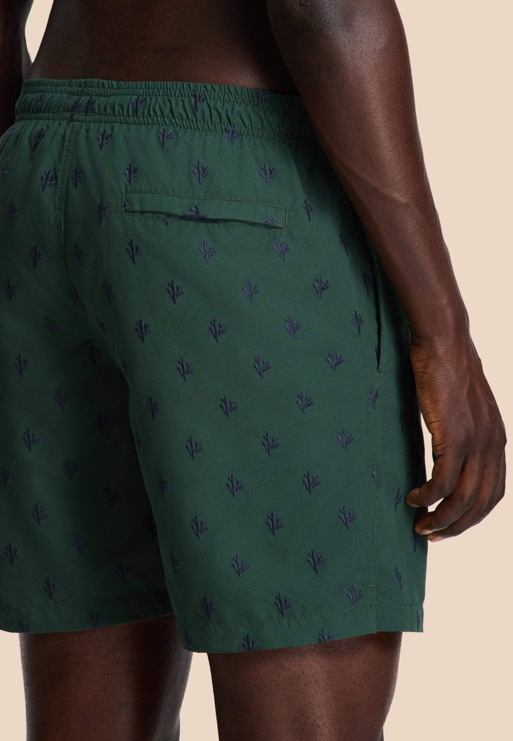 MIKE swim shorts coral embro | green leaf