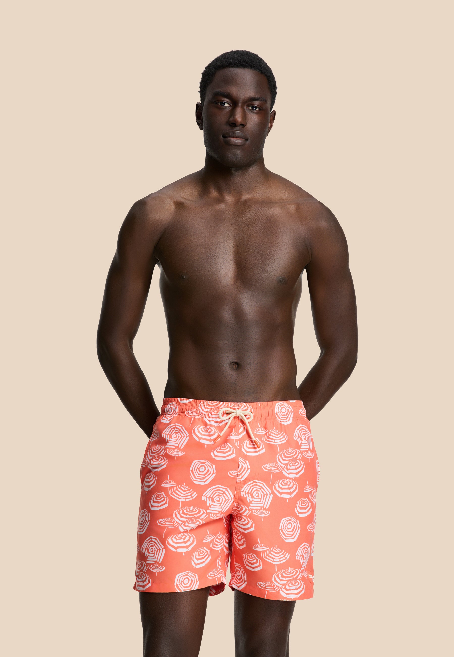 MIKE swim shorts umbrellas | orange coral