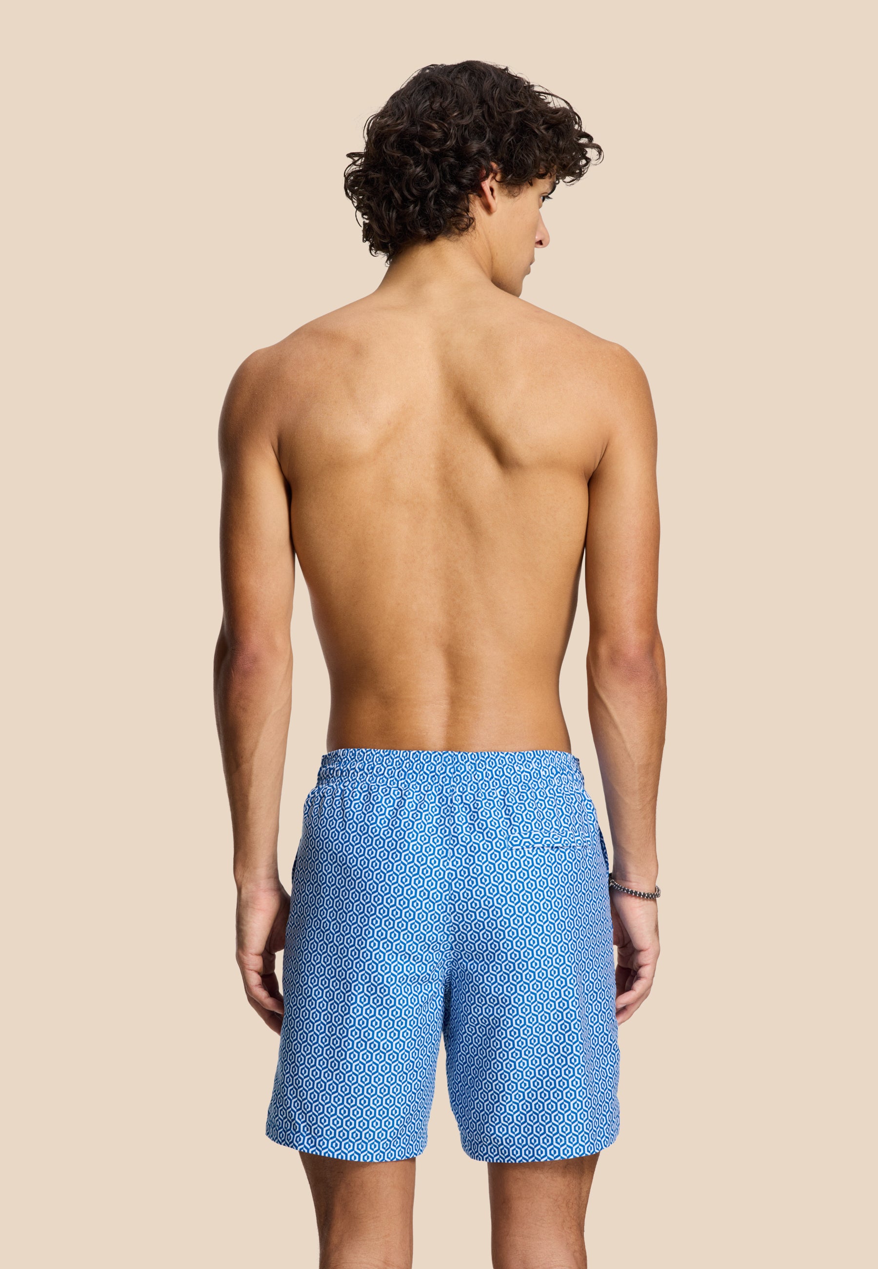 MIKE swim shorts geo tile | blue kobalt