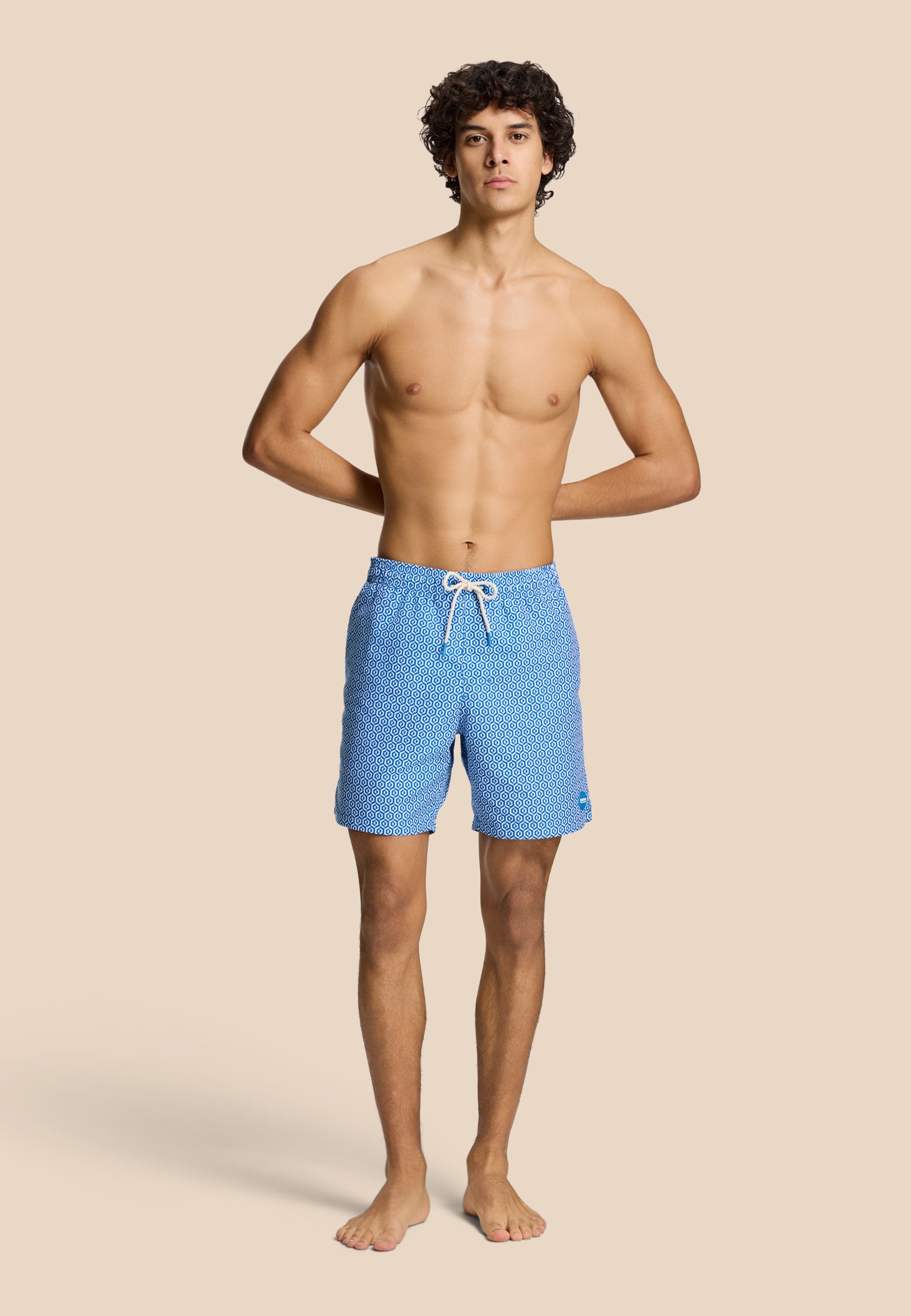MIKE swim shorts geo tile | blue kobalt