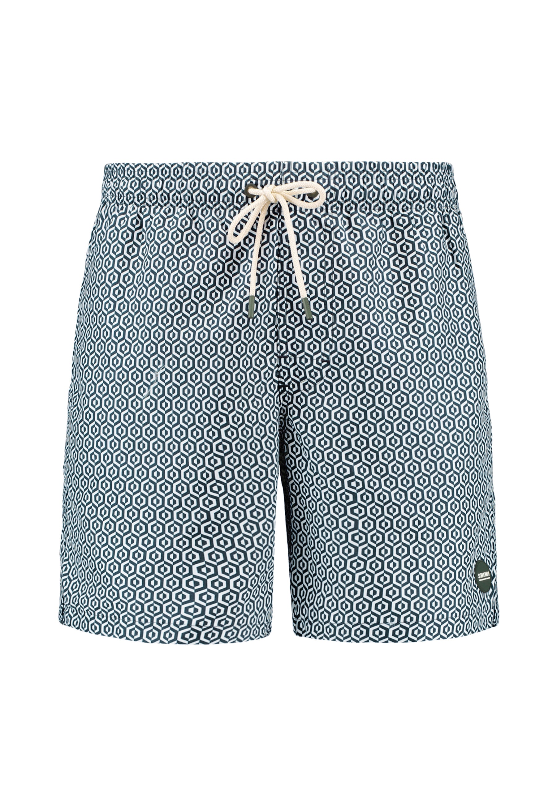 MIKE swim shorts geo tile | green leaf