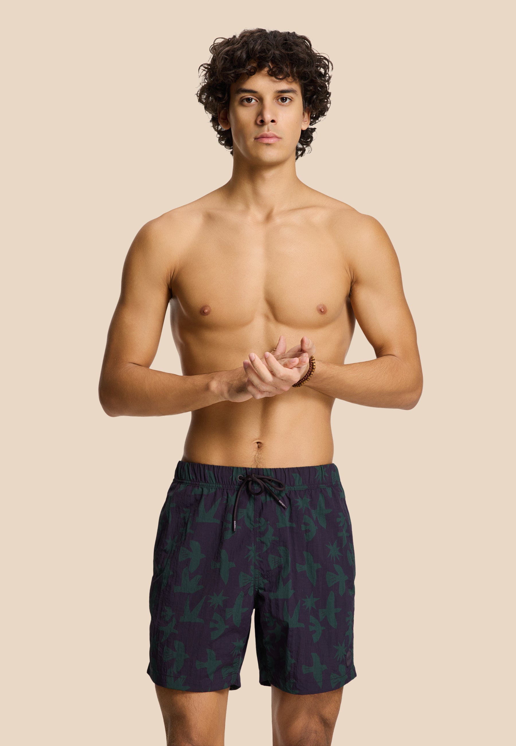 NICK QUICK DRY swim shorts birds | purple rock