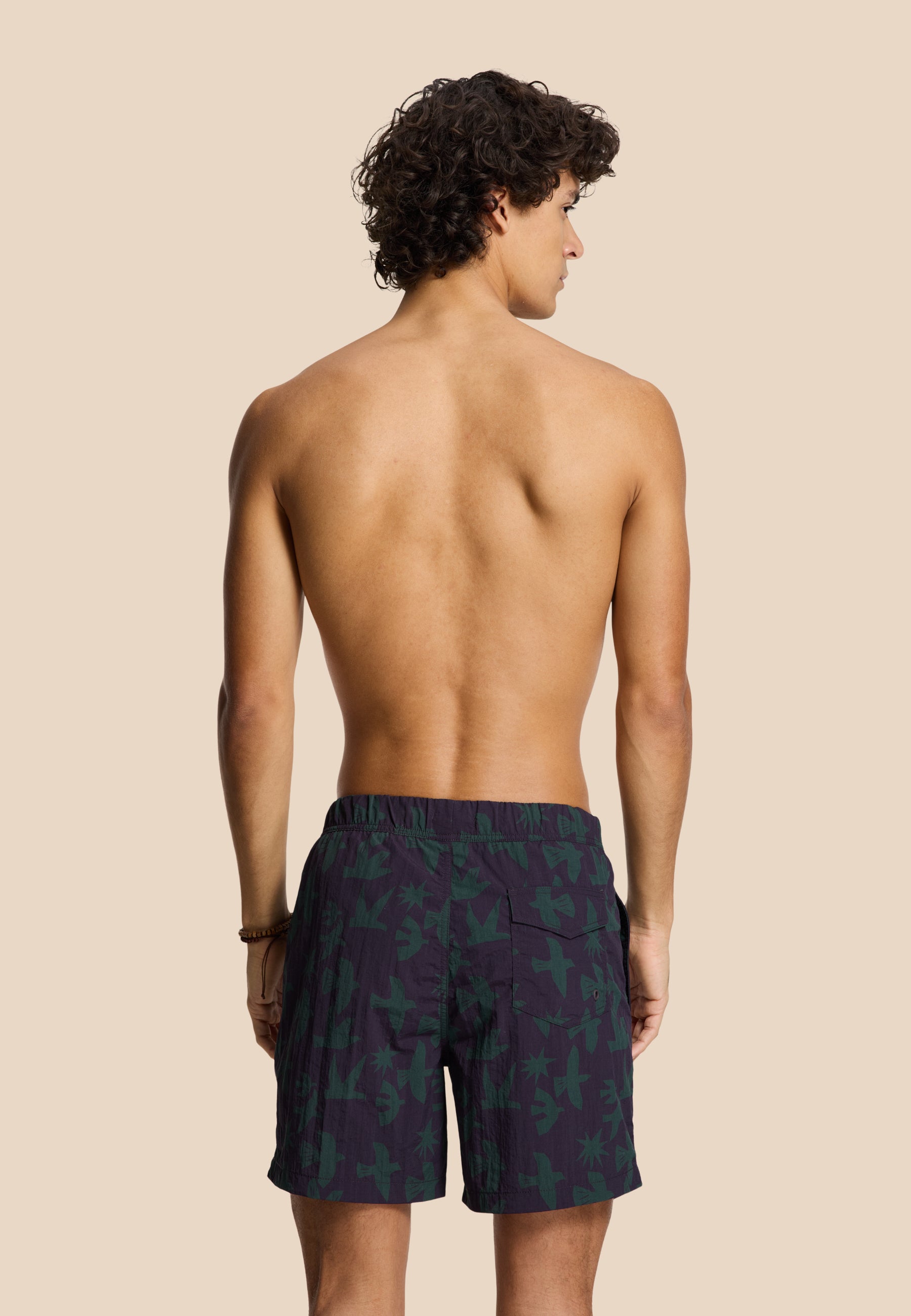 NICK QUICK DRY swim shorts birds | purple rock