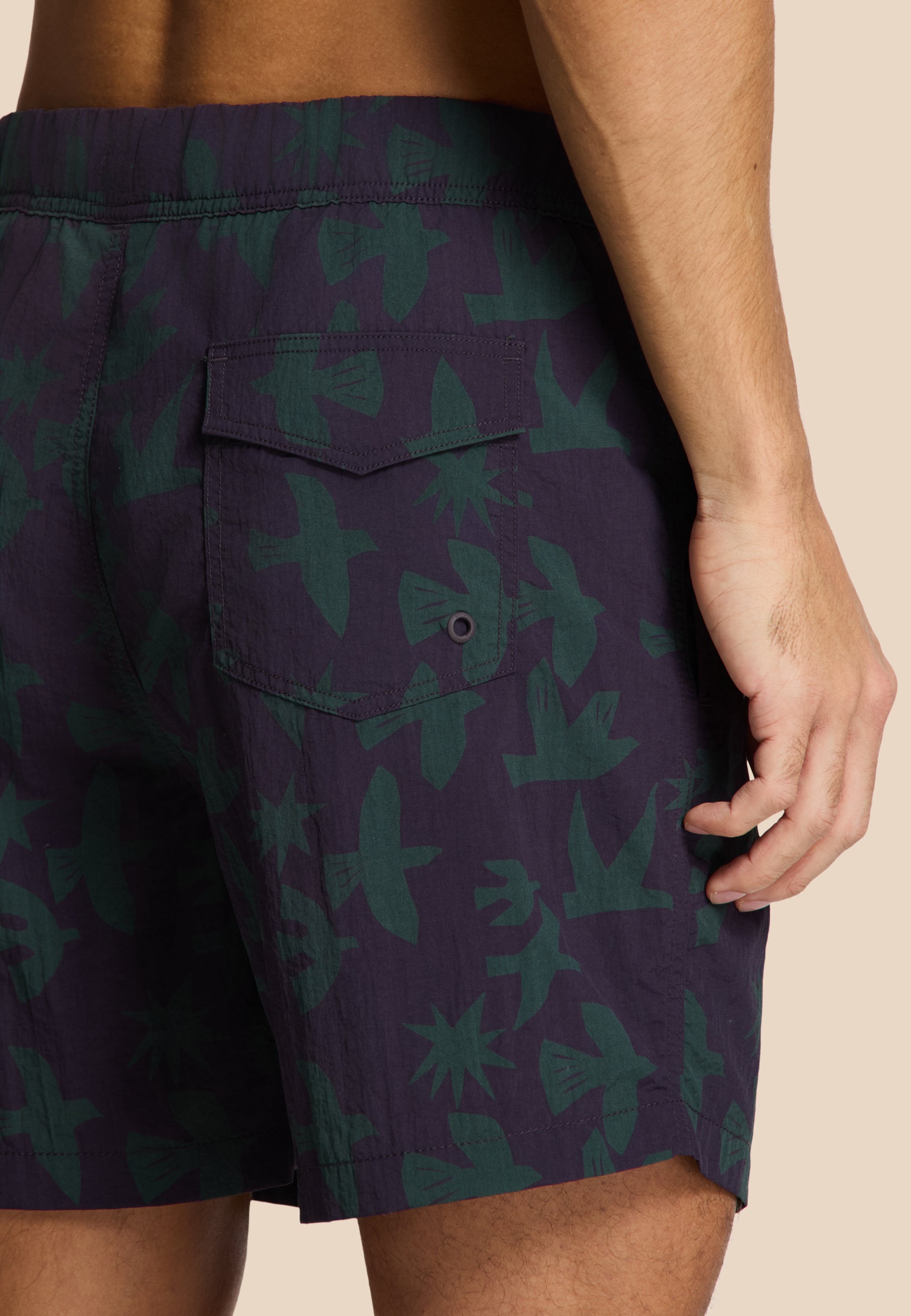 NICK QUICK DRY swim shorts birds | purple rock
