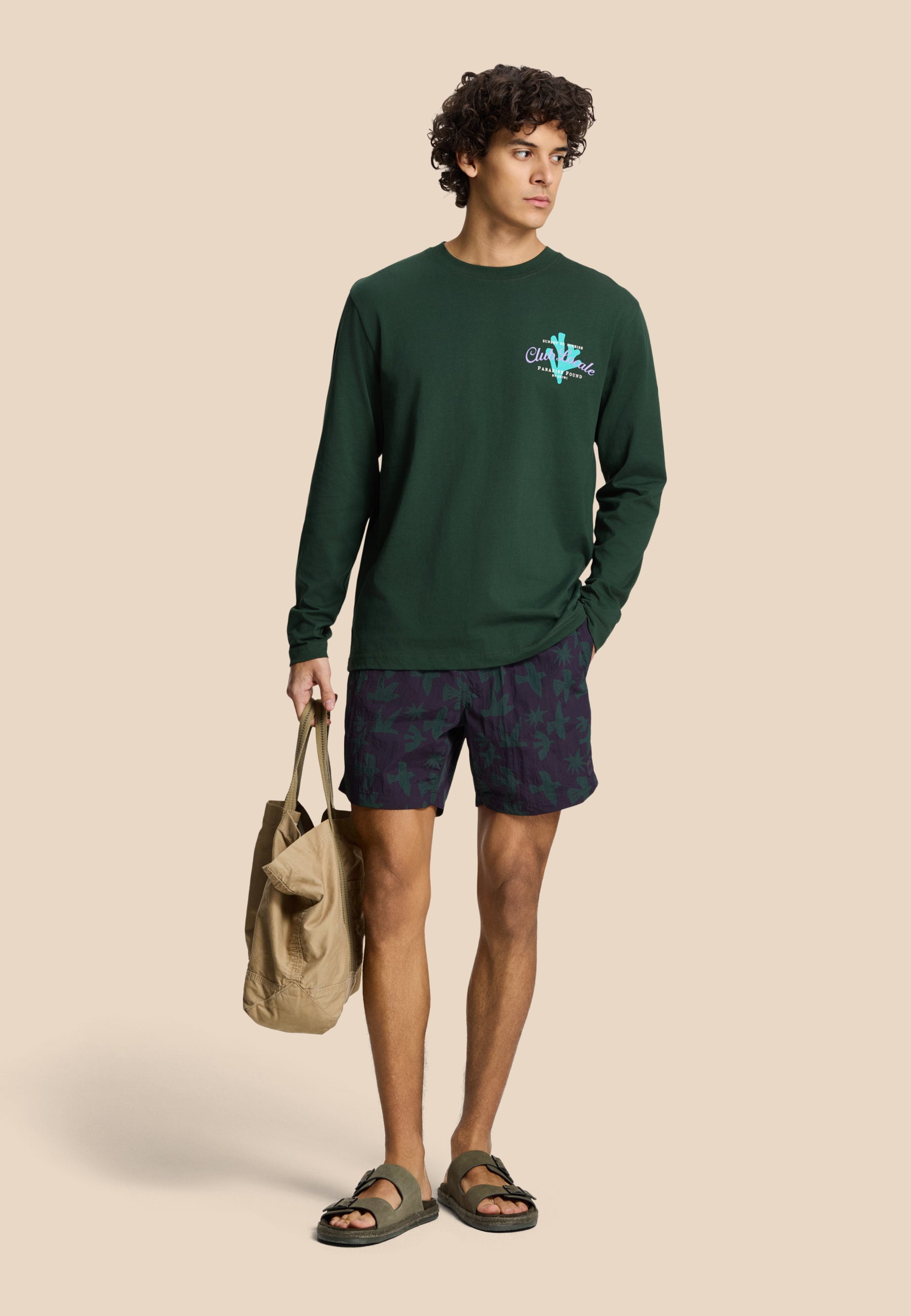 NICK QUICK DRY swim shorts birds | purple rock
