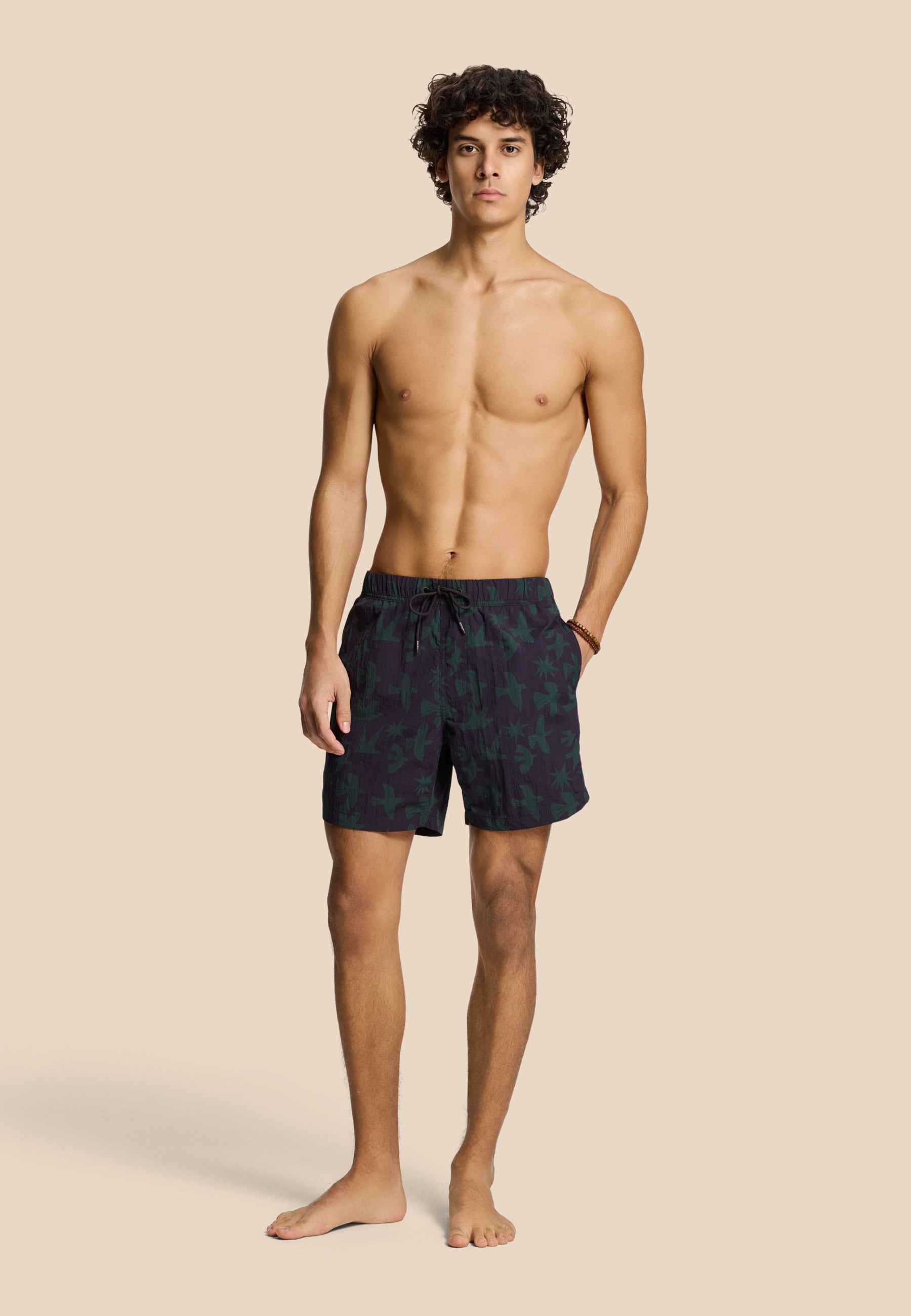 NICK QUICK DRY swim shorts birds | purple rock
