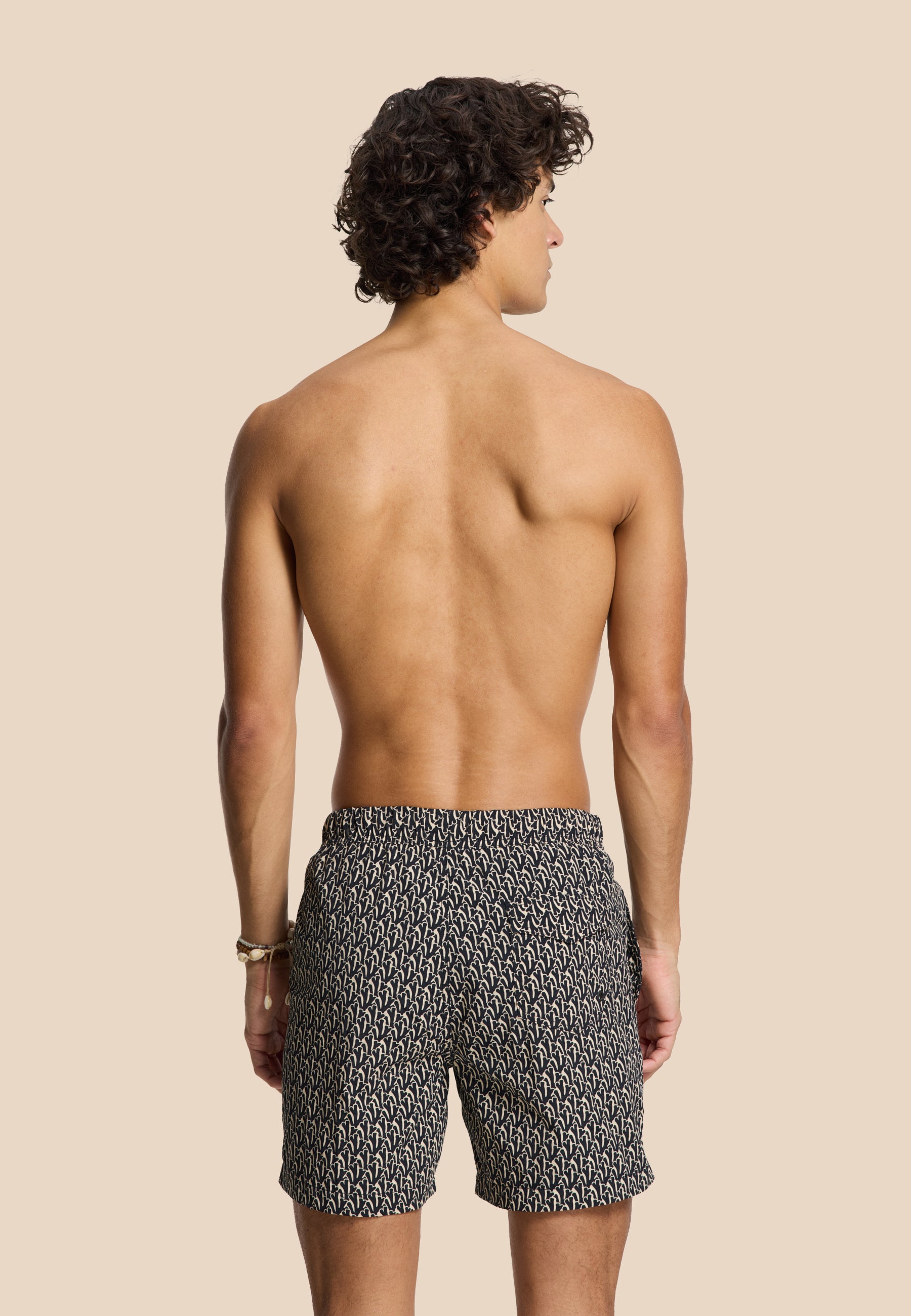 NICK QUICK DRY zwembroek wavy coral | black