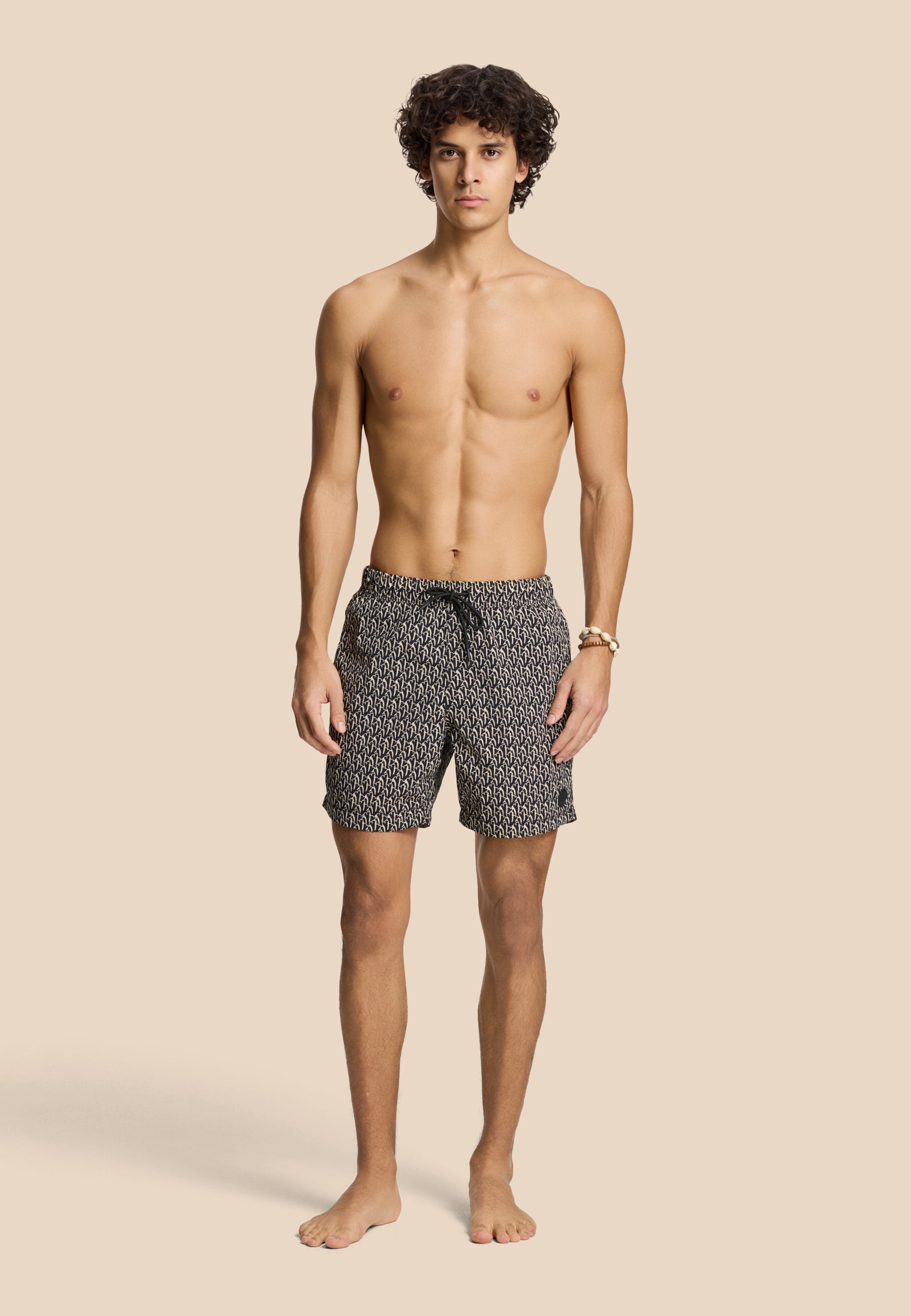 NICK QUICK DRY zwembroek wavy coral | black