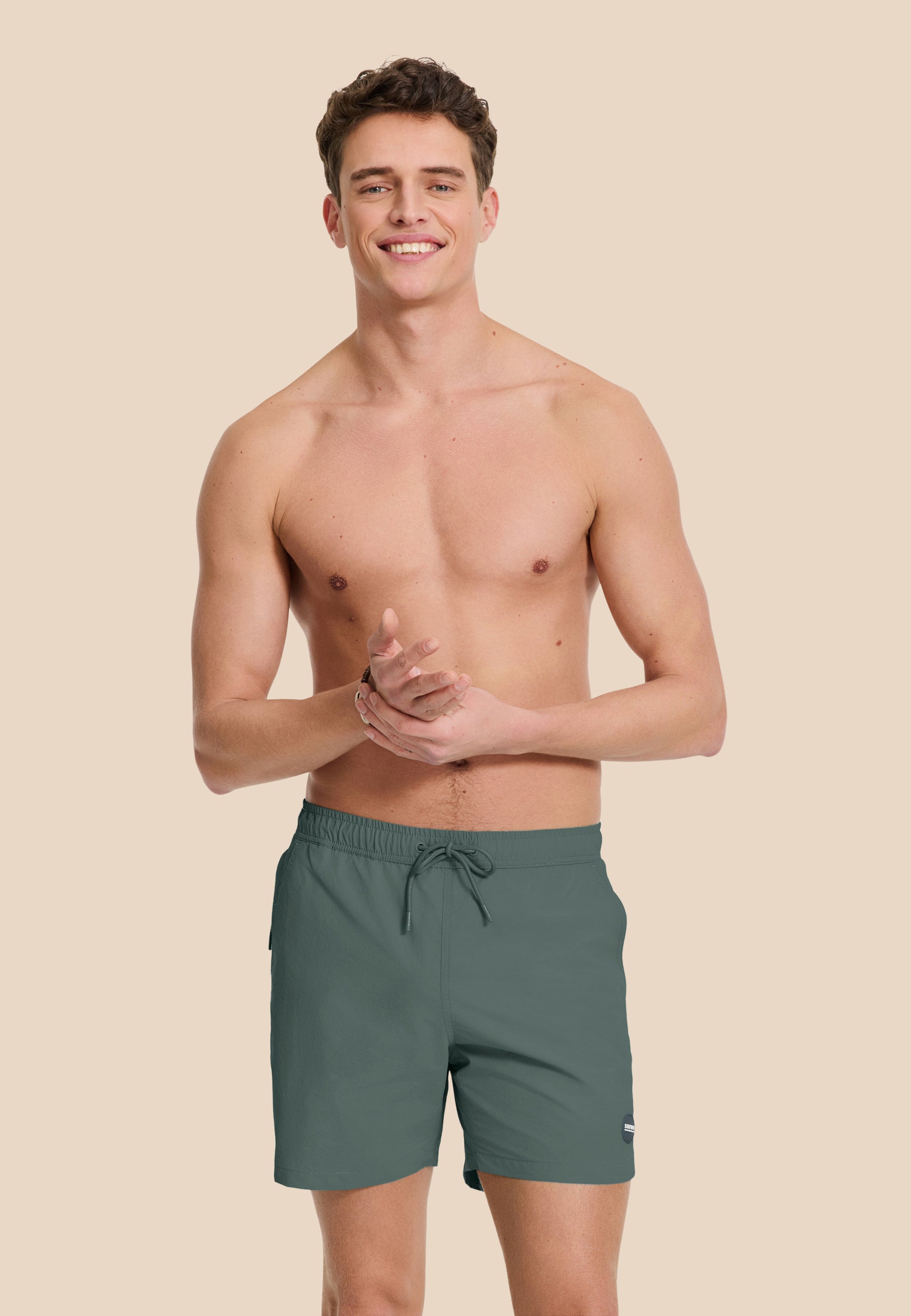 NATE QUICK DRY swim shorts solid | green smokey - Shiwi