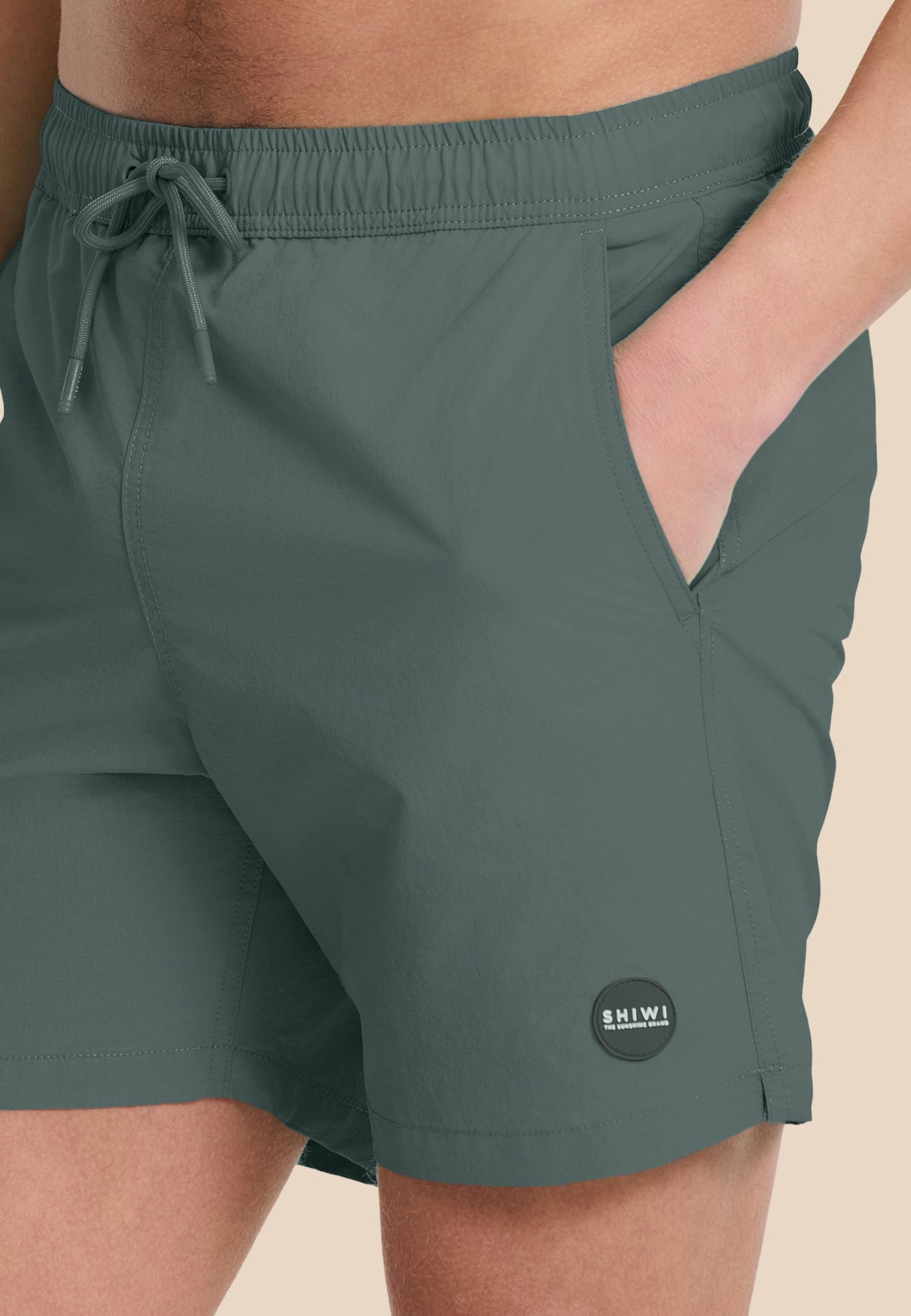 NATE QUICK DRY swim shorts solid | green smokey - Shiwi