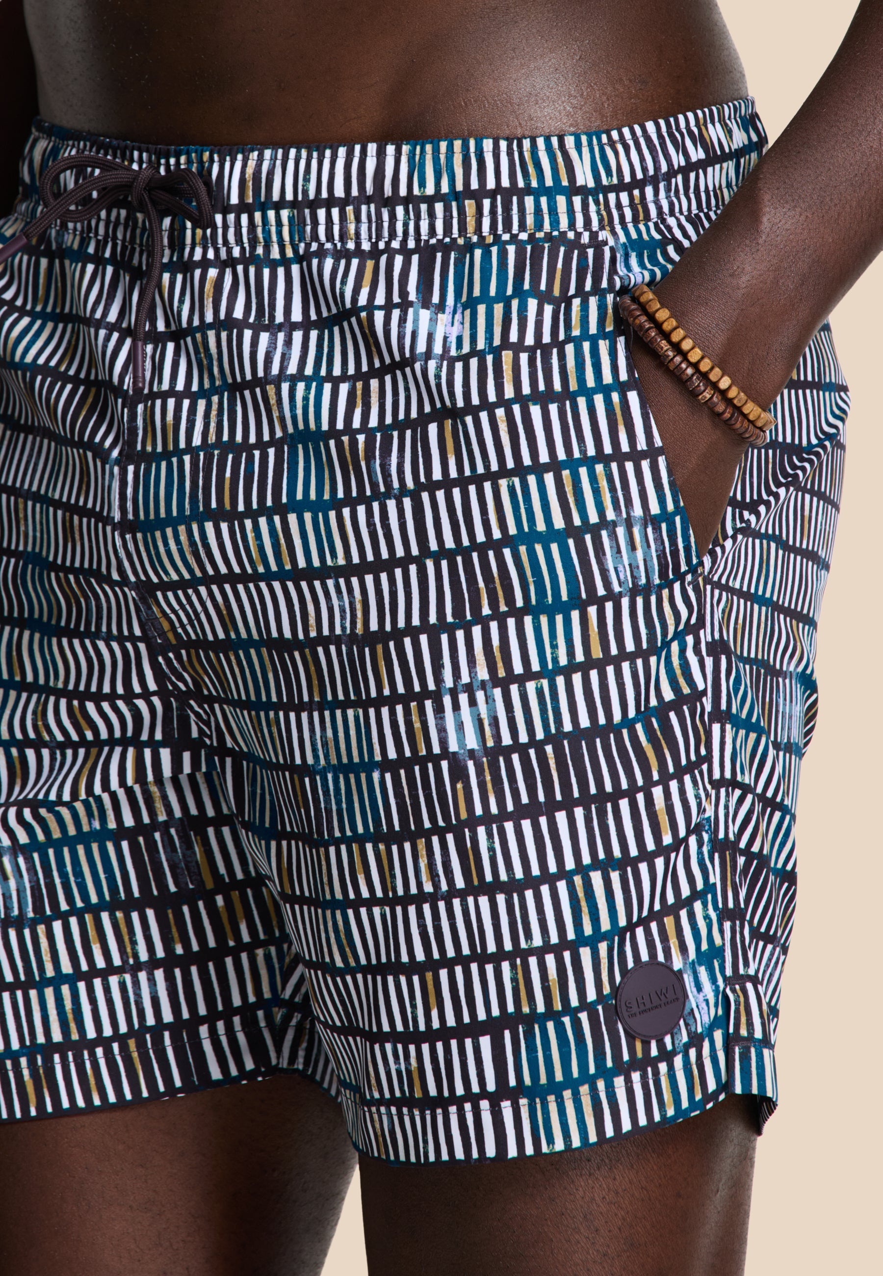 MAX zwembroek batik stripes | purple rock