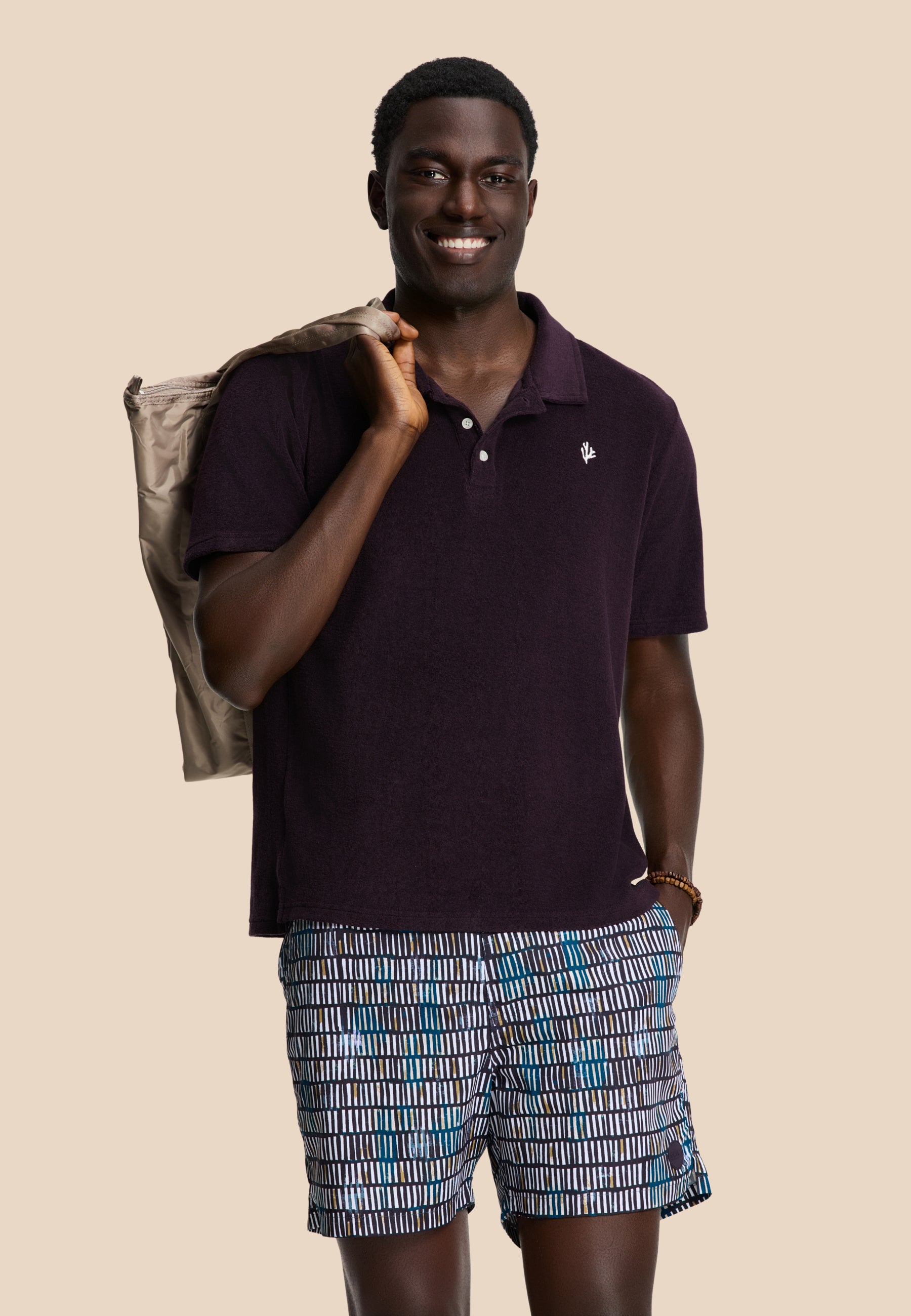MAX zwembroek batik stripes | purple rock