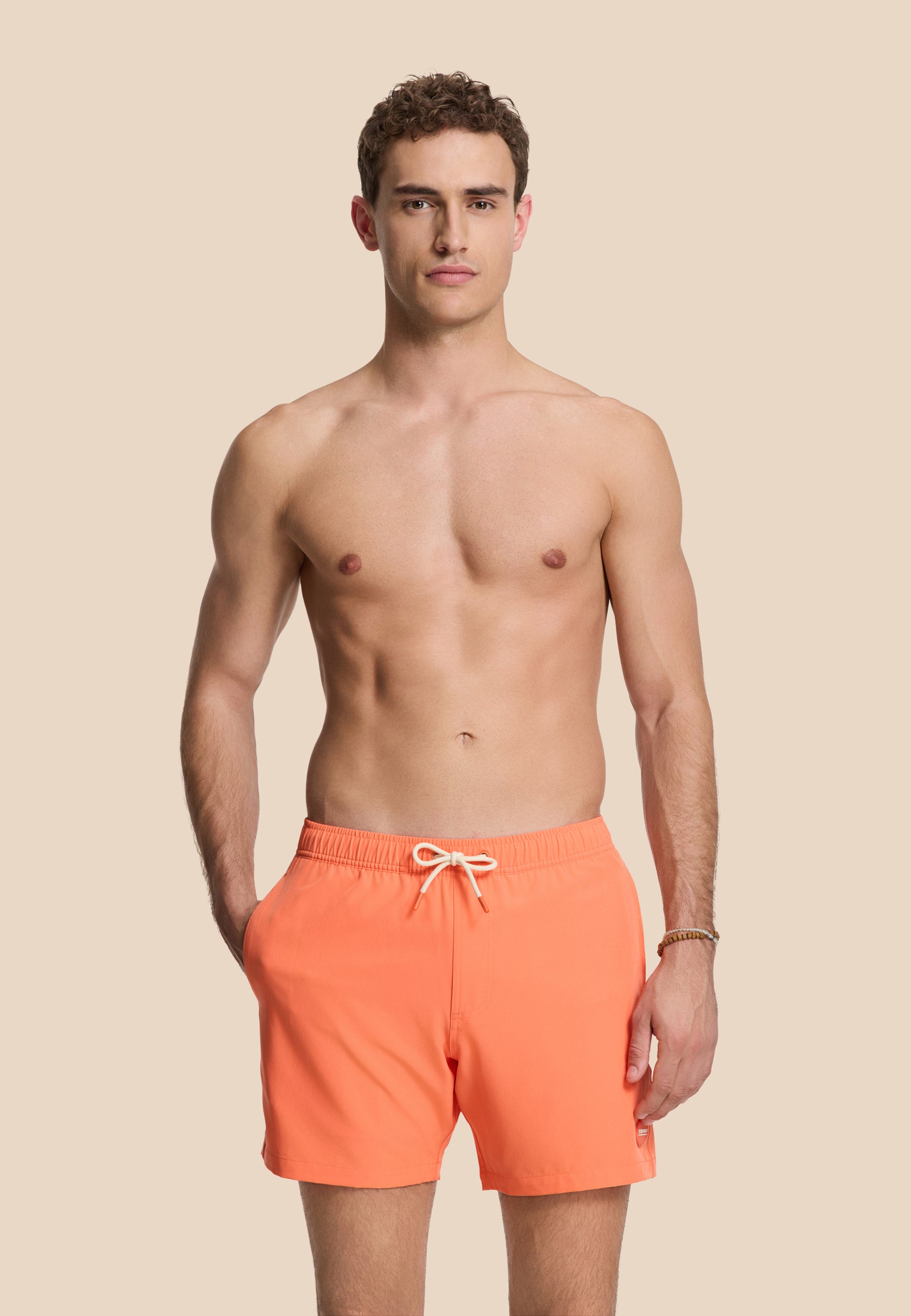 SCOTT STRETCH zwembroek effen orange coral