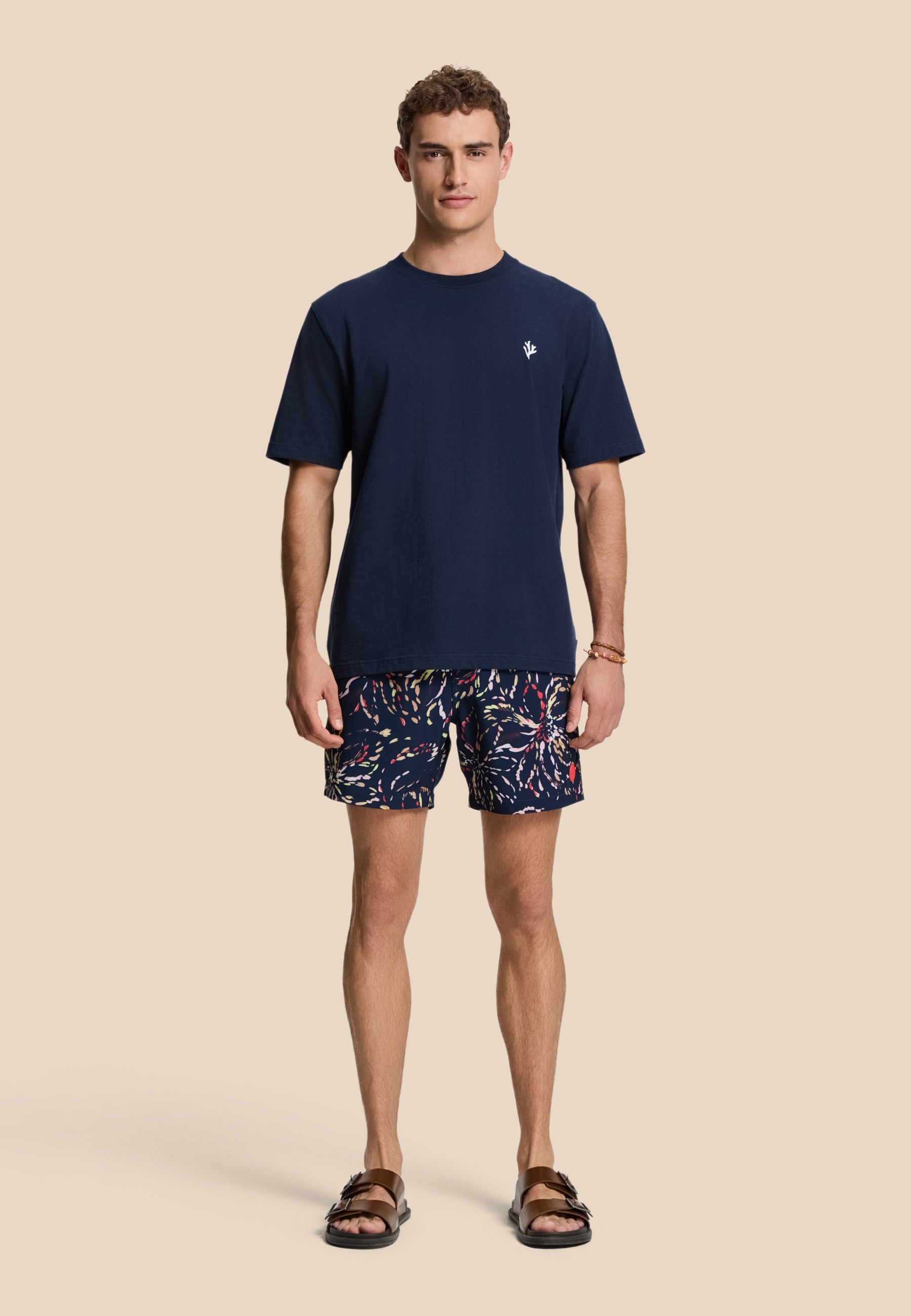 SCOTT STRETCH zwembroek painted flower | blue navy