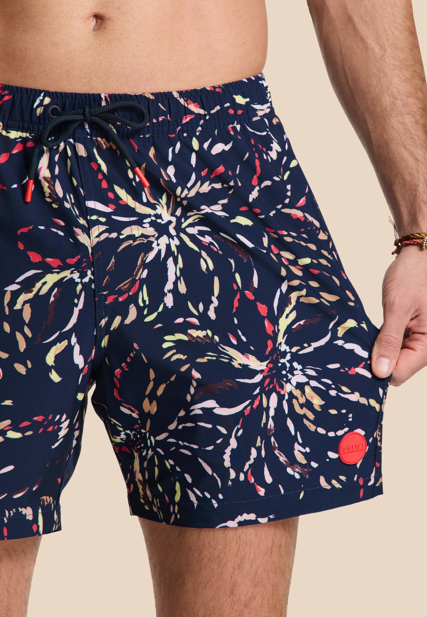 SCOTT STRETCH zwembroek painted flower | blue navy