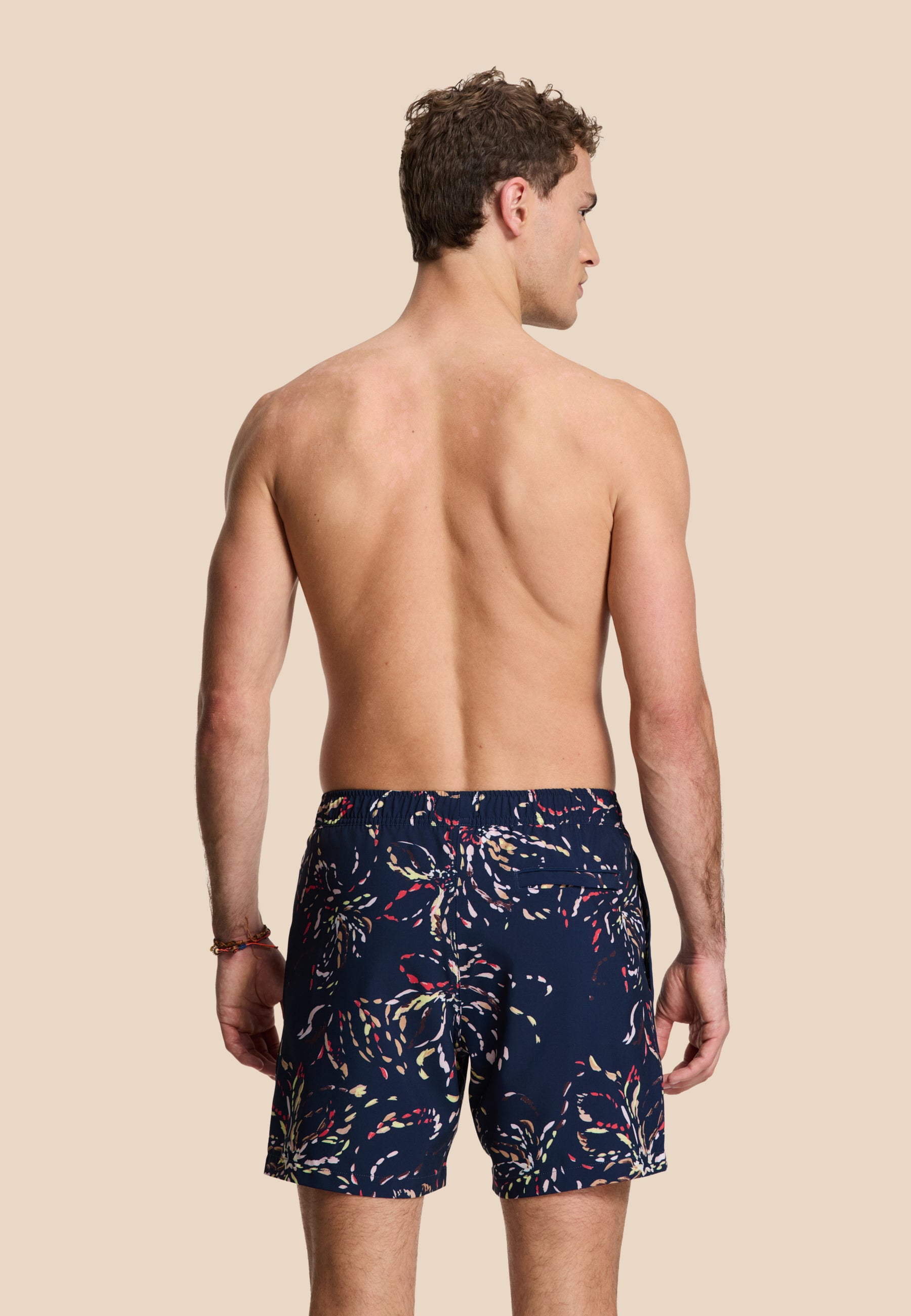 SCOTT STRETCH zwembroek painted flower | blue navy